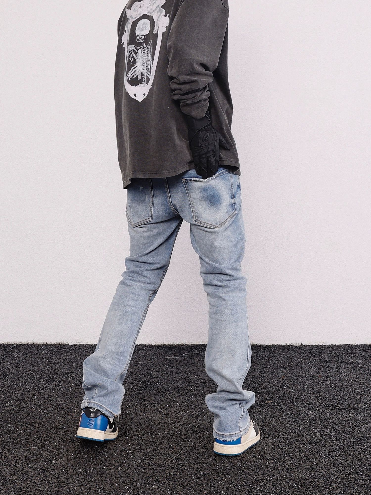Jean × Vintage damaged washed faded flared patchwork jeans Size US 32 / EU 48 - 8 Thumbnail