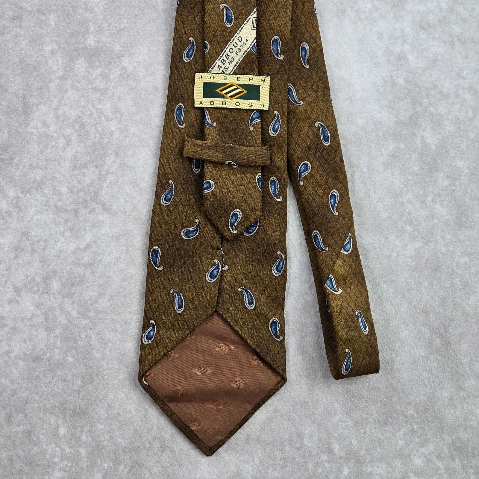 Joseph Abboud Joseph Abboud Brown Blue Floral Paisley Silk Italy Neck Tie Size 30 - 3 Thumbnail