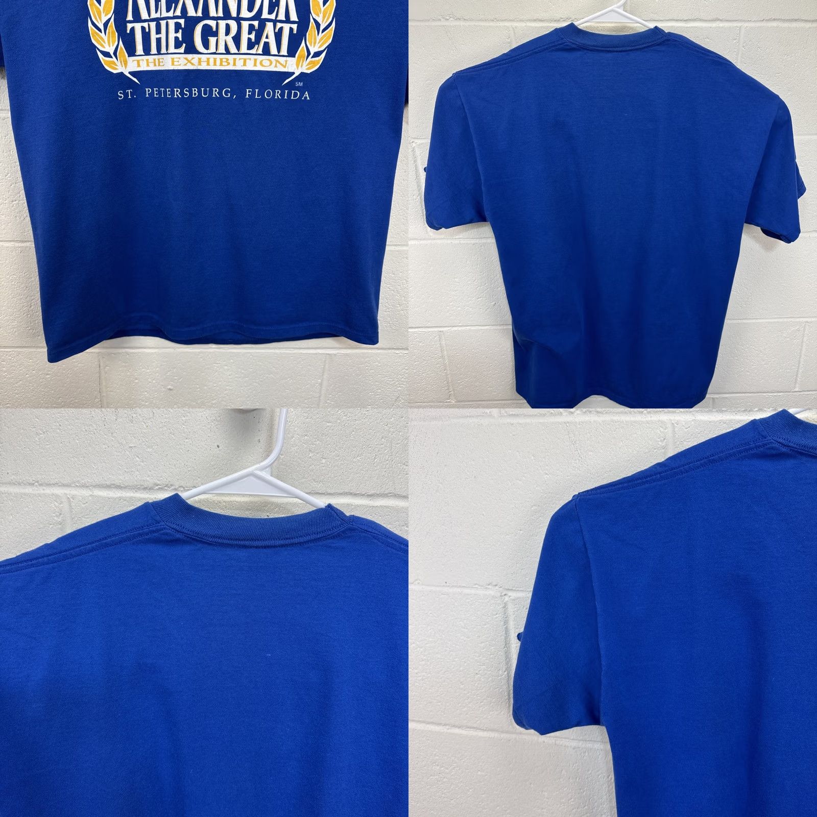 Jerzees VINTAGE 90s Alexander the Great “The Exhibition” T Shirt Blue XL Men Jerzees Graphic Print Crew Neck Short Sleeve Vintage 90s Art City Florida Size US XL / EU 56 / 4 - 8 Thumbnail