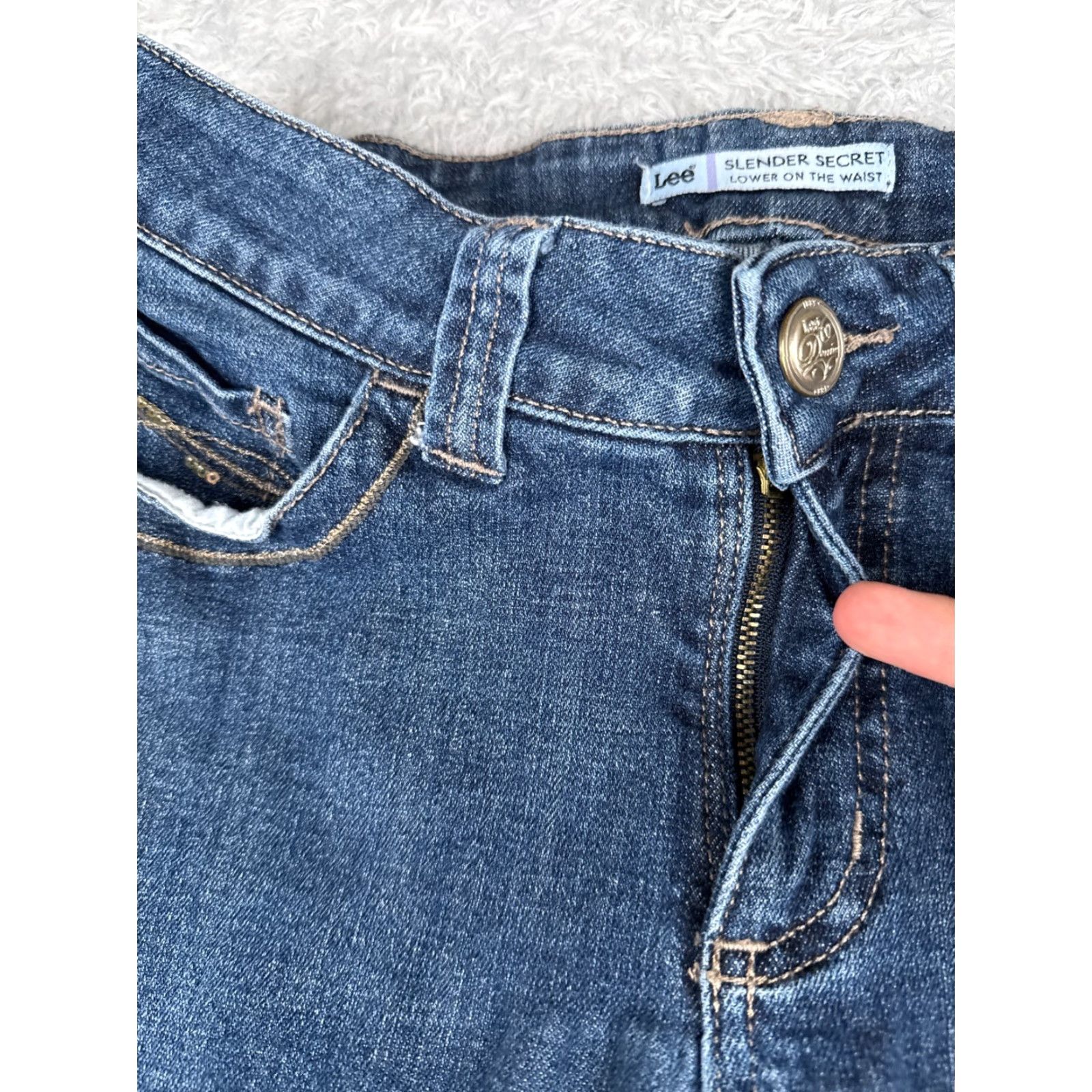Lee Lee Women's Blue Denim Bootcut Jeans 27x30 Mid Rise Cotton Southwestern Style Size 27" / US 4 / IT 40 - 5 Thumbnail