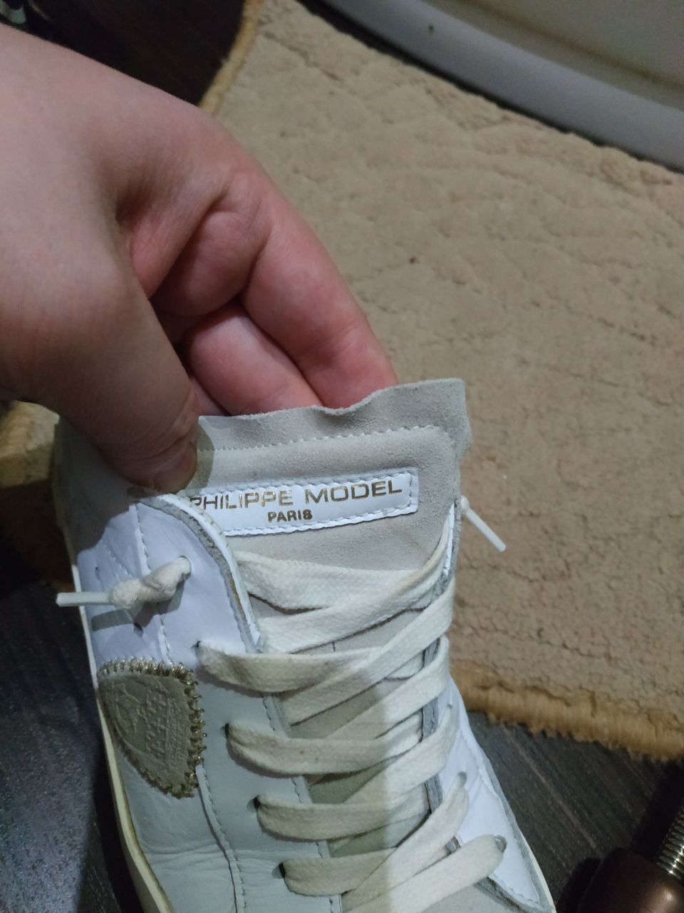 Philippe Model Philippe Model PRHX/78 EDT White Gold Leather Sneakers 38 Size US 7.5 / IT 37.5 - 2 Thumbnail