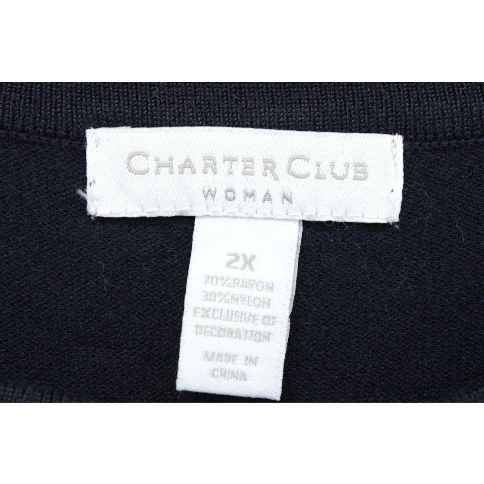 Charter Club Charter Club Cardigan Women's 2X Black Floral Embroidered Long Sleeve Button Up Size XXL / US 16-18 / IT 52-54 - 4 Thumbnail