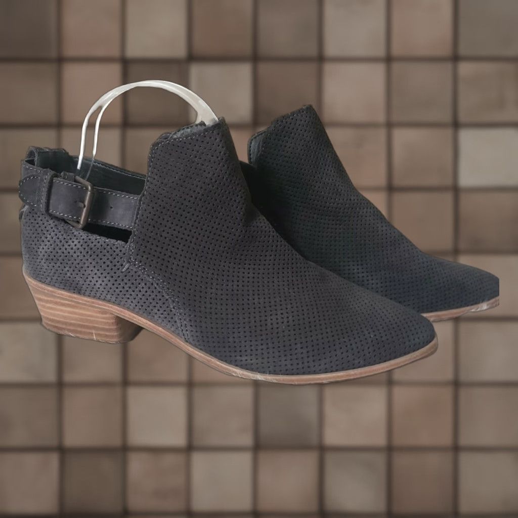 Dolce Vita Dolce Vita Kara Perforated Suede Ankle Booties-Size 9 Women's Bootie Gray Pointed Toe Casual 2" Heel Size US 9 / IT 39 - 1 Thumbnail