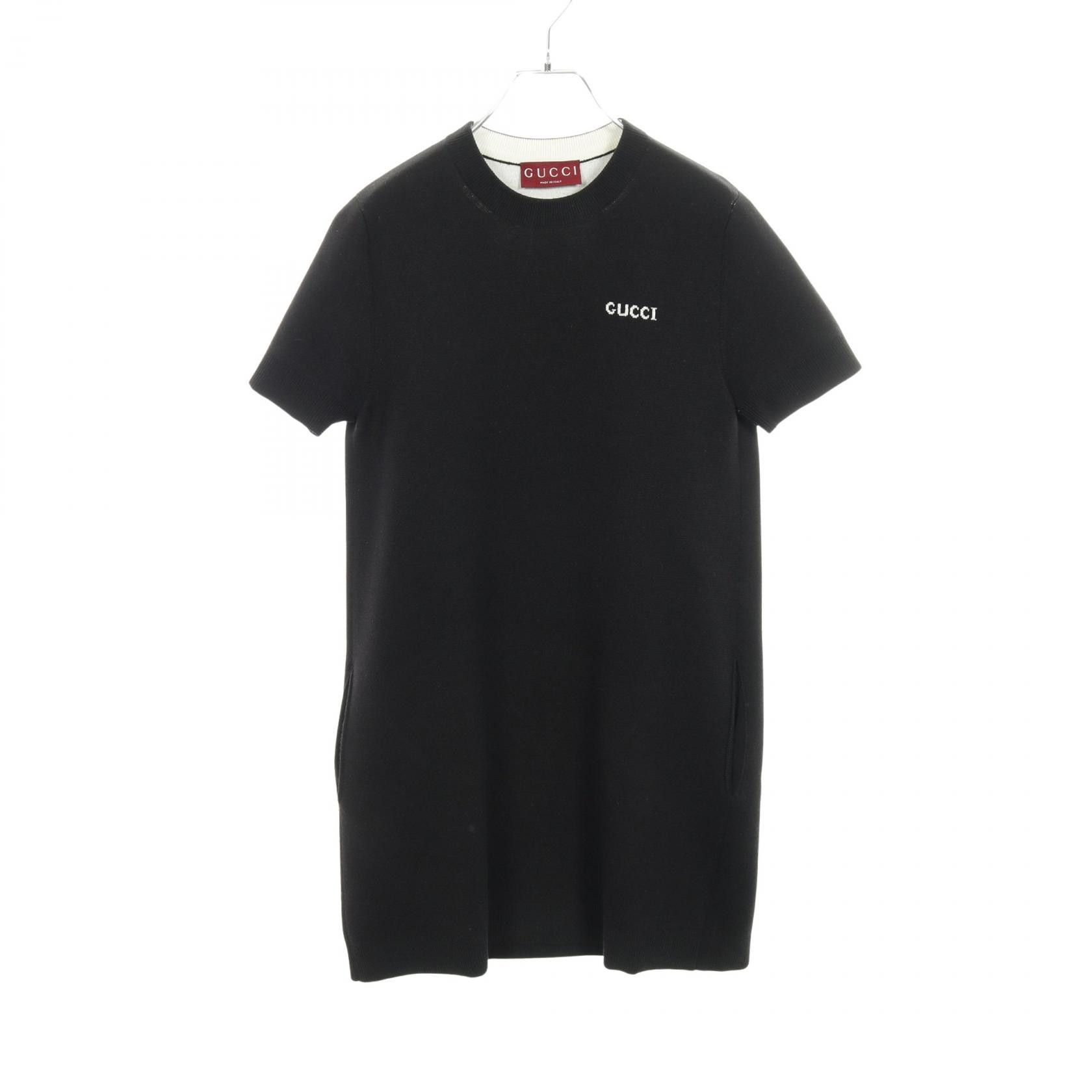Gucci Gucci Gucci Logo Intarsia Cotton Wool Silk Dress Textile Dresses DUTY FREE for USA Size ONE SIZE - 1 Thumbnail