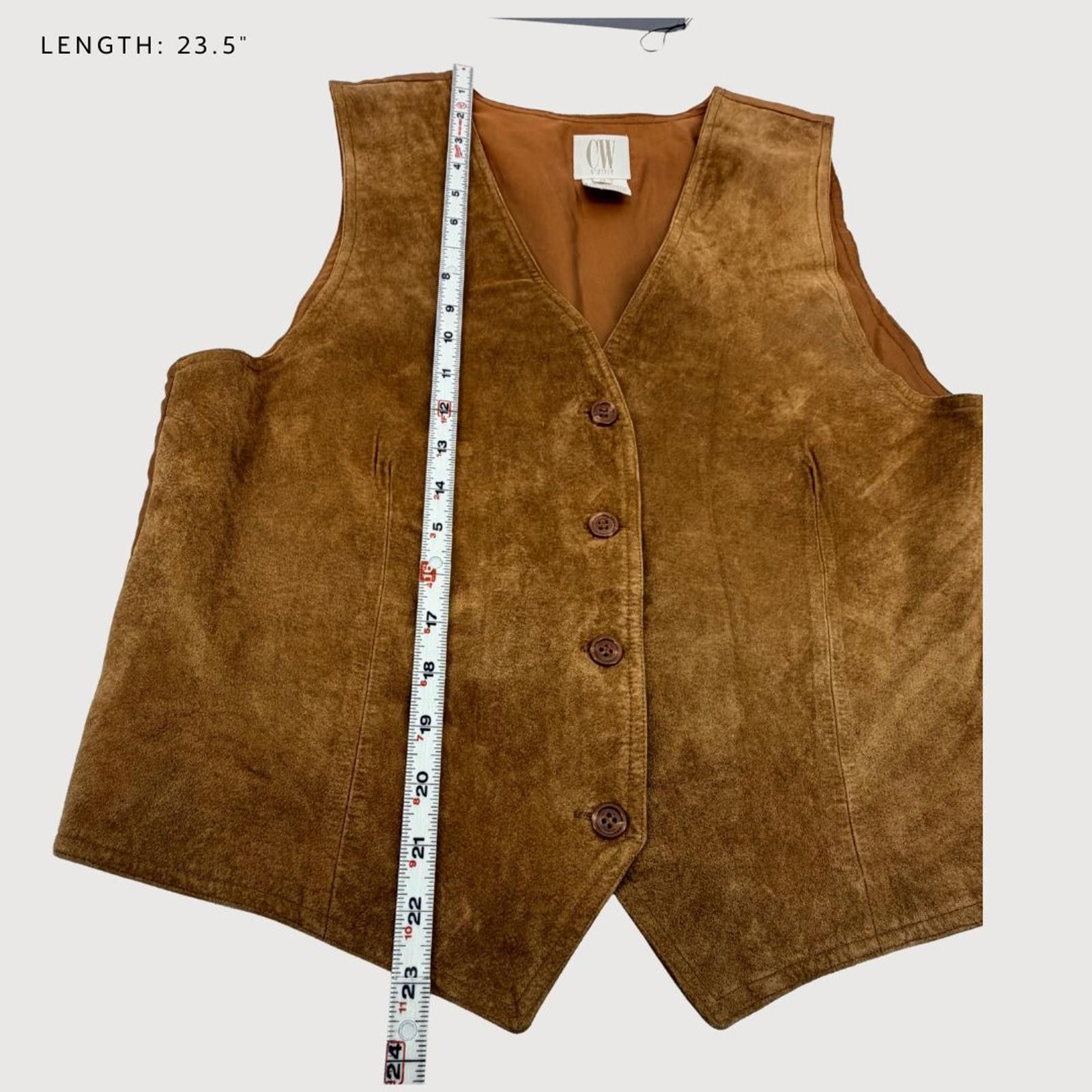 Other Vintage Camel Suede Leather Vest Tie Back M- festival vibes Size M / US 6-8 / IT 42-44 - 7 Thumbnail