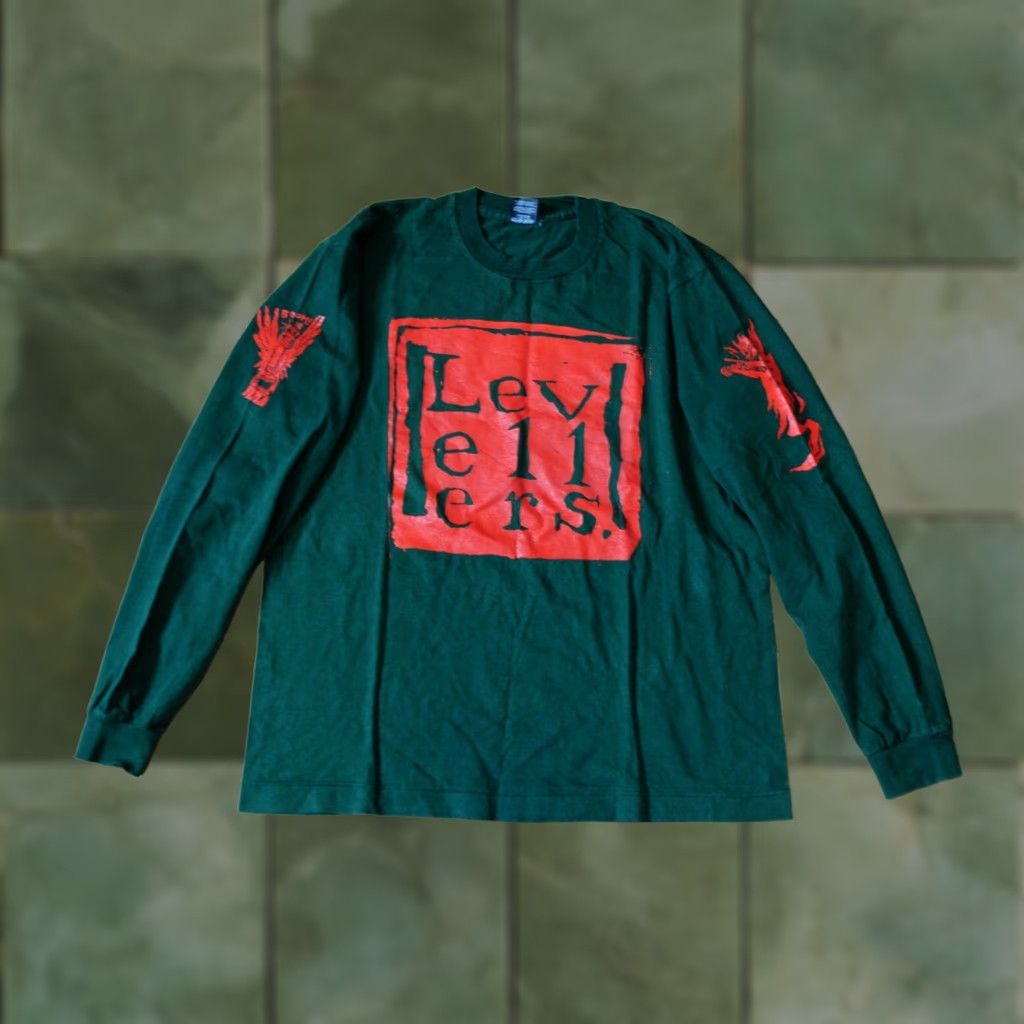 Vintage VINTAGE The Levellers 1990s Single Stitch Long Sleeve T-Shirt Screen Stars Best Shirt Men XL Green Size US XL / EU 56 / 4 - 1 Thumbnail