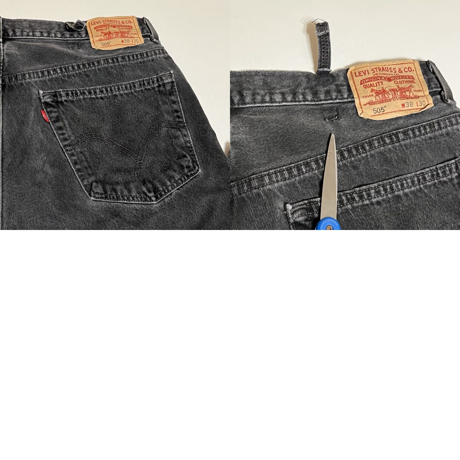 Levi's Levi's 505 Jeans Mens Regular Straight Leg 36x30 Black Denim Distressed Y2K USA 500 Series Size US 36 / EU 52 - 9 Thumbnail