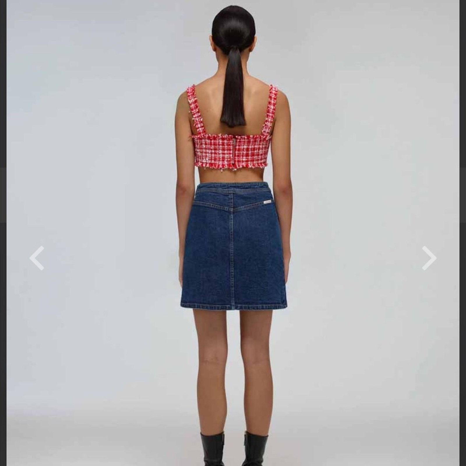 Self-Portrait NWT Self-Portrait Red Bouclé Crop Top - Size 8 - Red/White Size M / US 6-8 / IT 42-44 - 4 Thumbnail