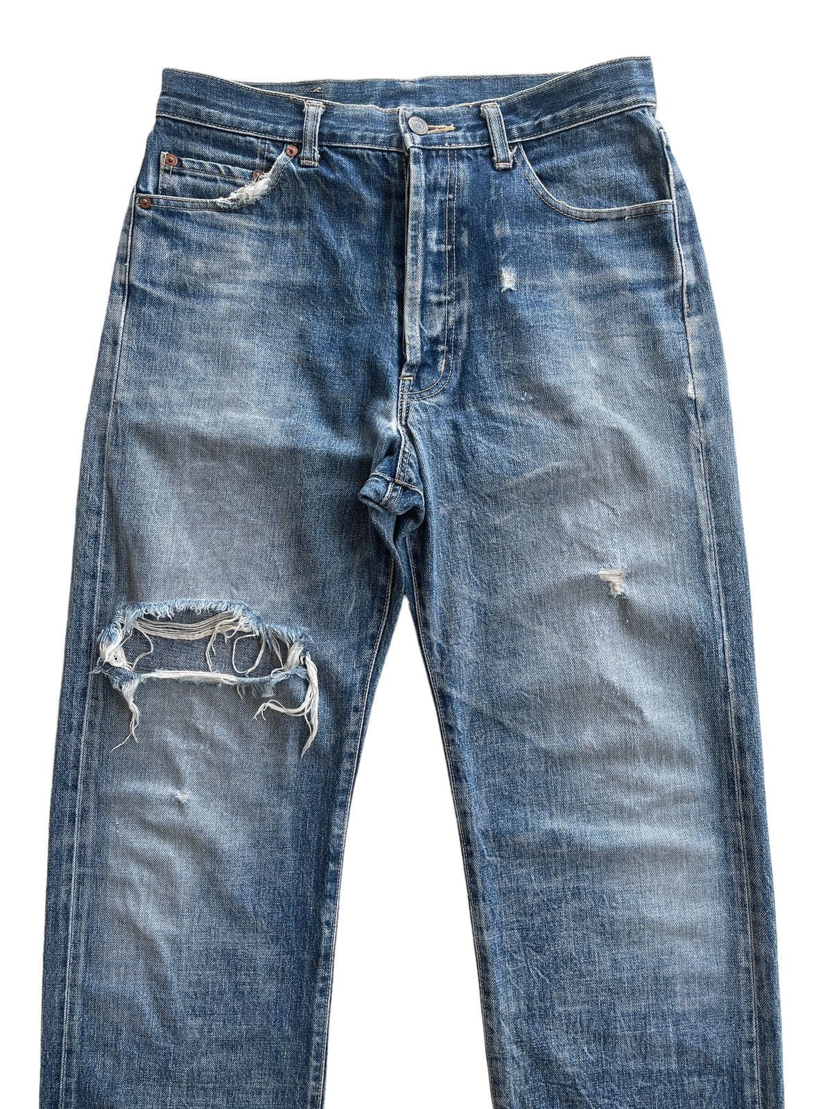 Japanese Brand Vintage Japanese Distressed Buckleback Selvedge Jeans Size US 30 / EU 46 - 3 Thumbnail