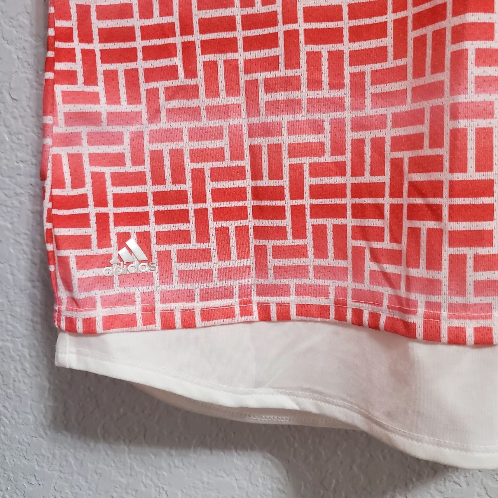 Adidas Adidas Climacool Polo Shirt Women XL Orange White Geometric Print Sleeveless Golf Top Size XL / US 12-14 / IT 48-50 - 6 Thumbnail