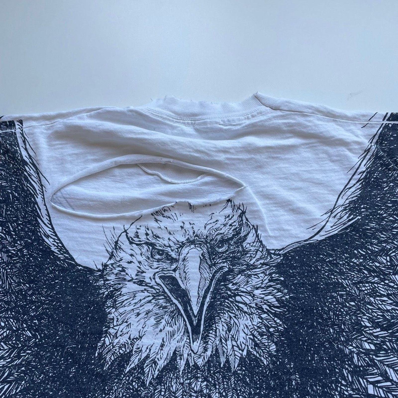 Vintage Vintage 1990s Eagle POW MIA All Over Print Art Graphic Shirt Size US XL / EU 56 / 4 - 5 Thumbnail