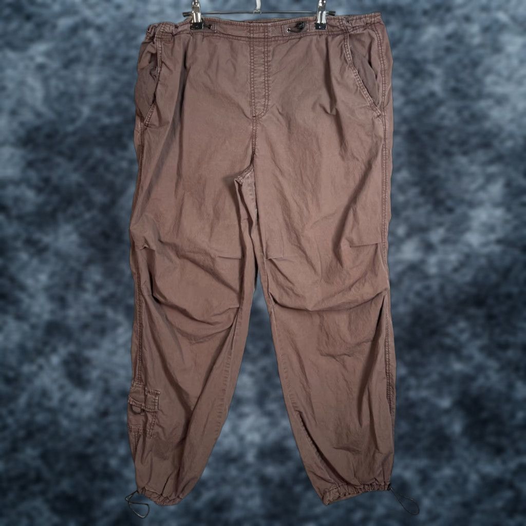 Garage GARAGE Womens Cargo Pants Medium Brown Drawstring Hem Cotton Straight Leg 90s Size 32" / US 10 / IT 46 - 1 Thumbnail