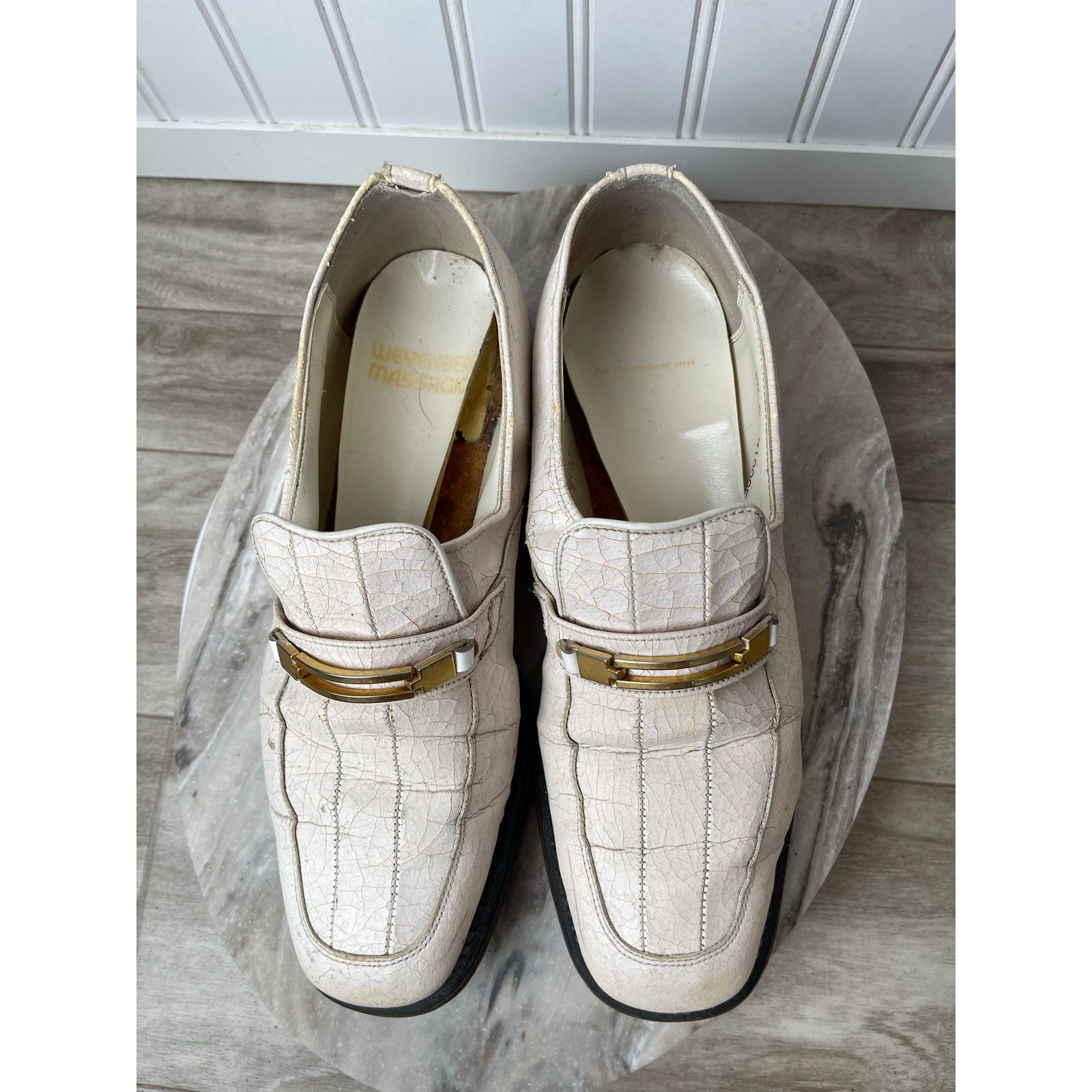 Vintage Weyenberg Massagic White Horsebit Loafers 8.5 D Size US 8.5 / EU 41-42 - 2 Thumbnail