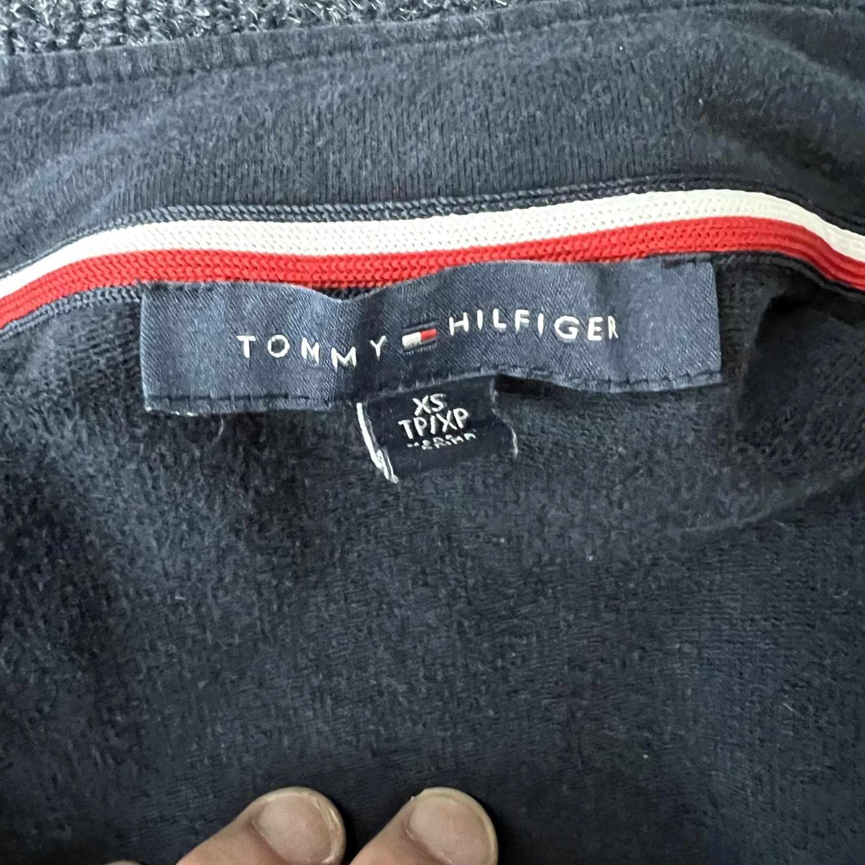 Tommy Hilfiger Tommy Hilfiger Jacket Womens XS Black French Terry Zip Moto Logo Trim Detail Size XS / US 0-2 / IT 36-38 - 4 Thumbnail
