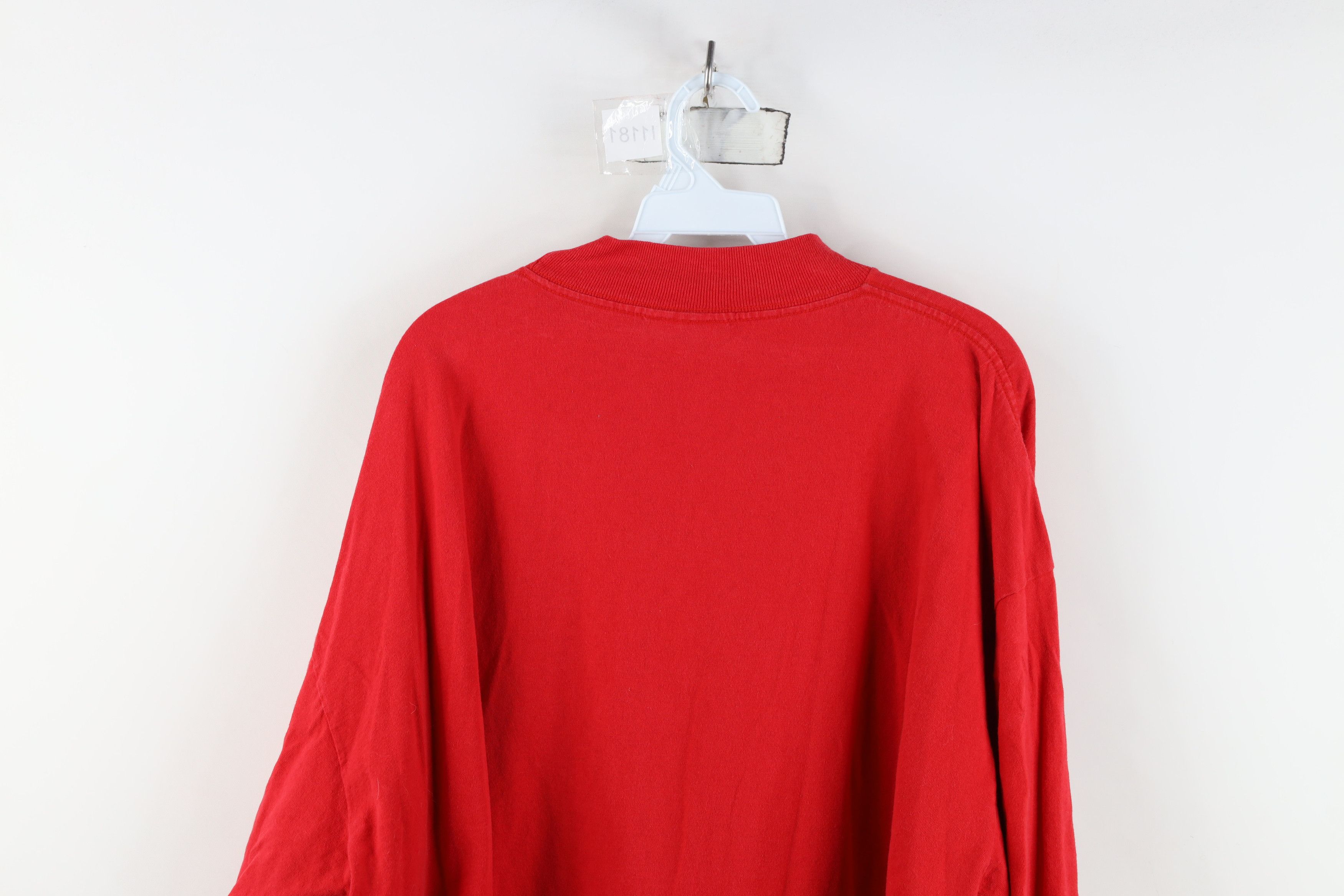 Puma Vintage 90s Puma Red Wings Hockey Mock Neck T-Shirt Red Size US XXL / EU 58 / 5 - 12 Thumbnail