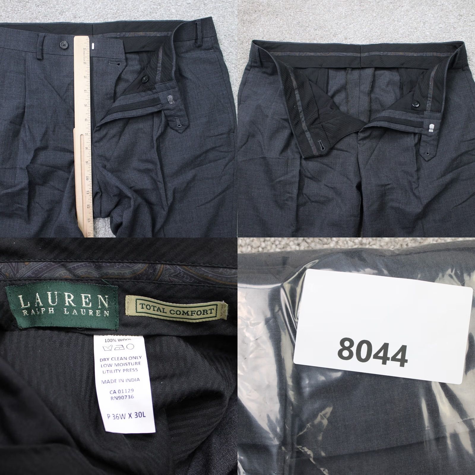 Ralph Lauren LAUREN Ralph Lauren Pants Mens 36x30 Gray Wool Pleated Cuffed Dress Pants Straight 90s Preppy Size US 36 / EU 52 - 8 Thumbnail