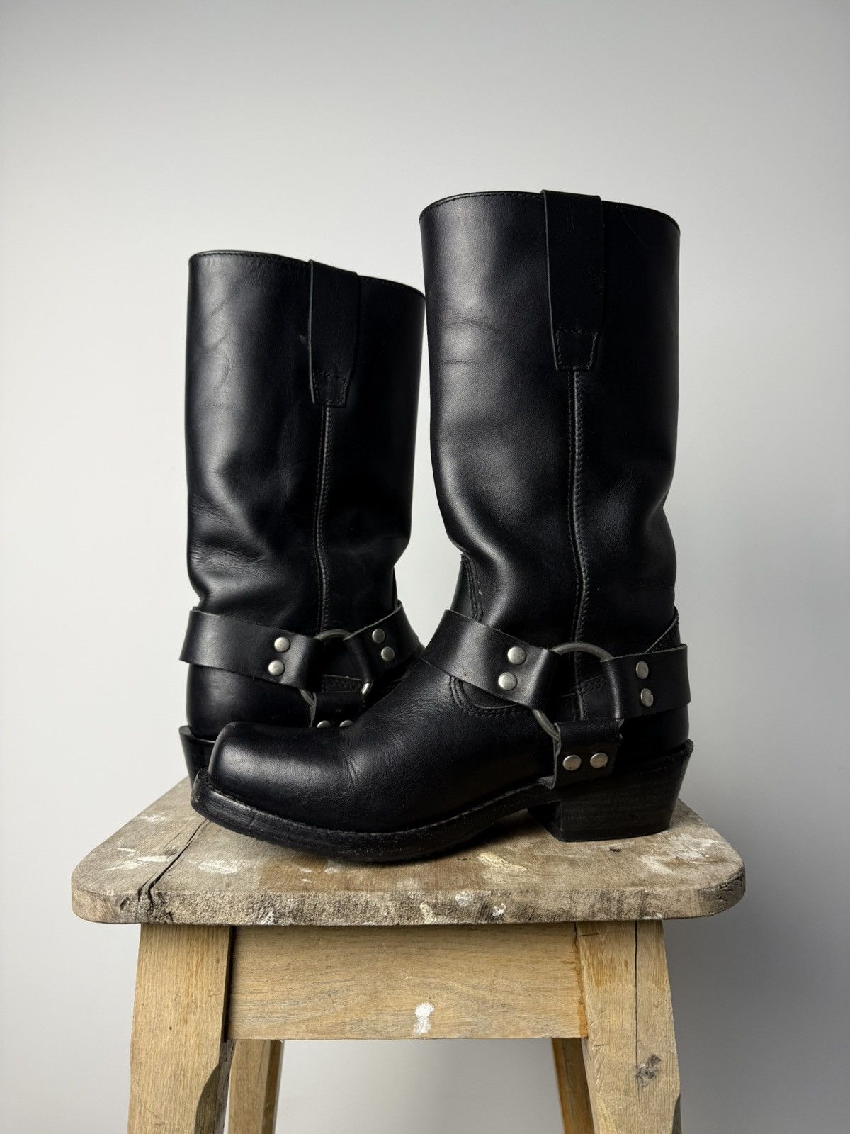 Cowboy Equipment Vintage Cowboy Black Leather Boots Spirit Motors Size US 6 / EU 39 - 7 Thumbnail