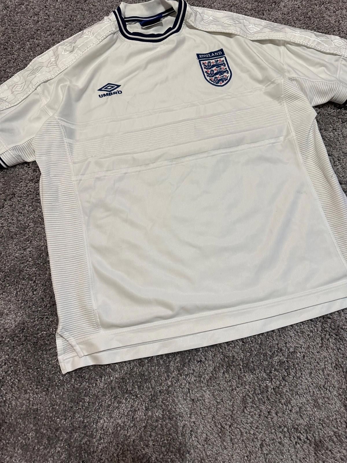 Umbro England Home football shirt 1999 Soccer Umbro Jersey SZ XXL Size US XXL / EU 58 / 5 - 2 Thumbnail
