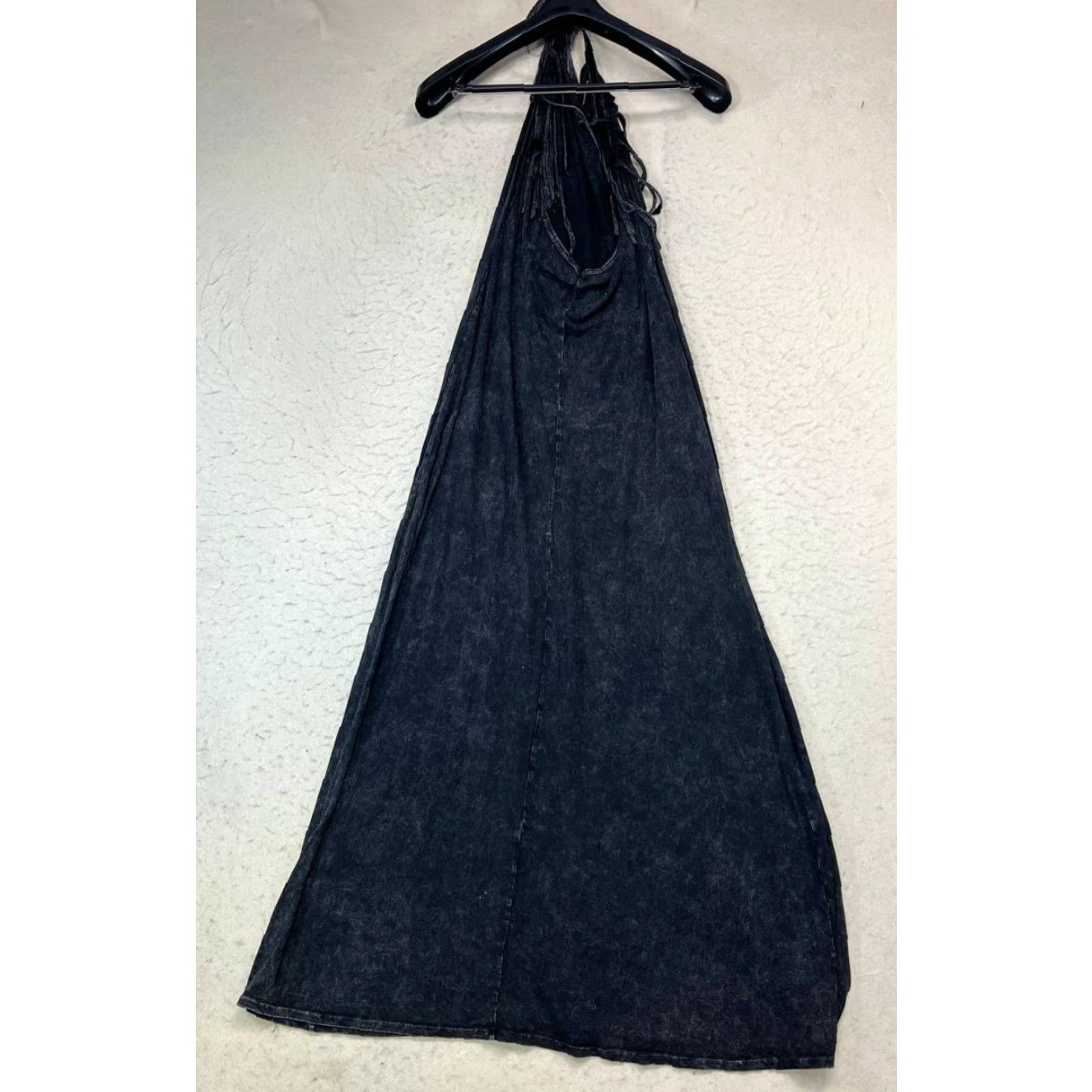 Vintage T Party Maxi Dress Women's Halter Fringe Hem Boho Festival Dress Size L Black Size L / US 10 / IT 46 - 2 Thumbnail