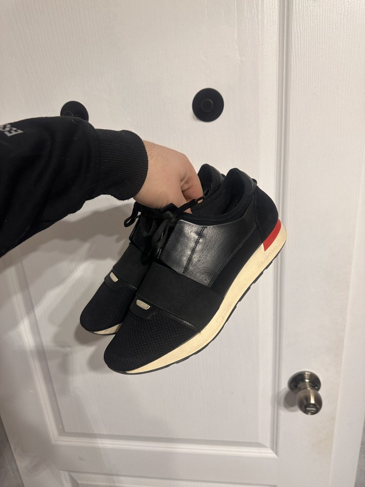 Balenciaga Balenciaga Race Runners Black Red US Size 8 Size US 8 / EU 41 - 3 Thumbnail