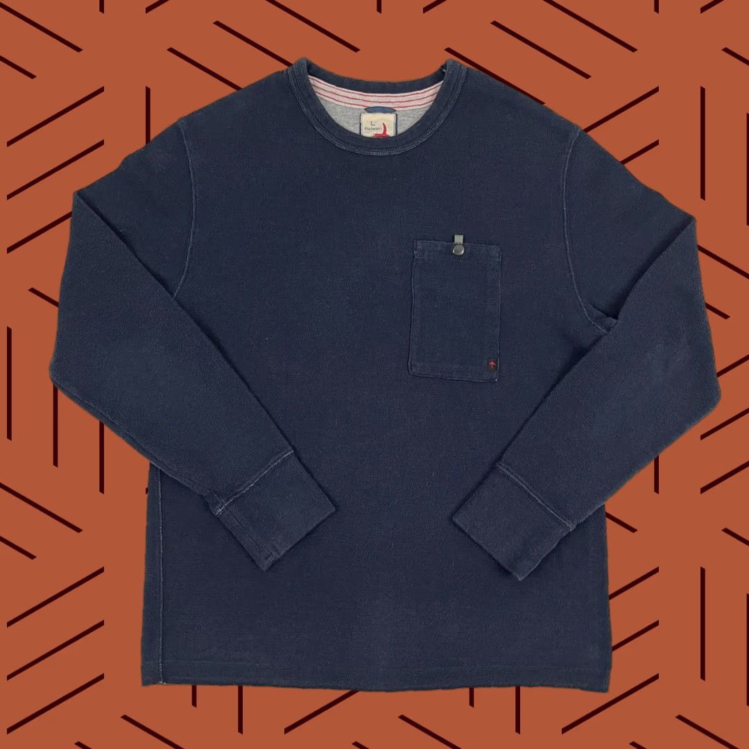Relwen Relwen Windsurf Pocket Crew Sweatshirt Mens L Blue Surf Beach Pullover Size US L / EU 52-54 / 3 - 1 Thumbnail