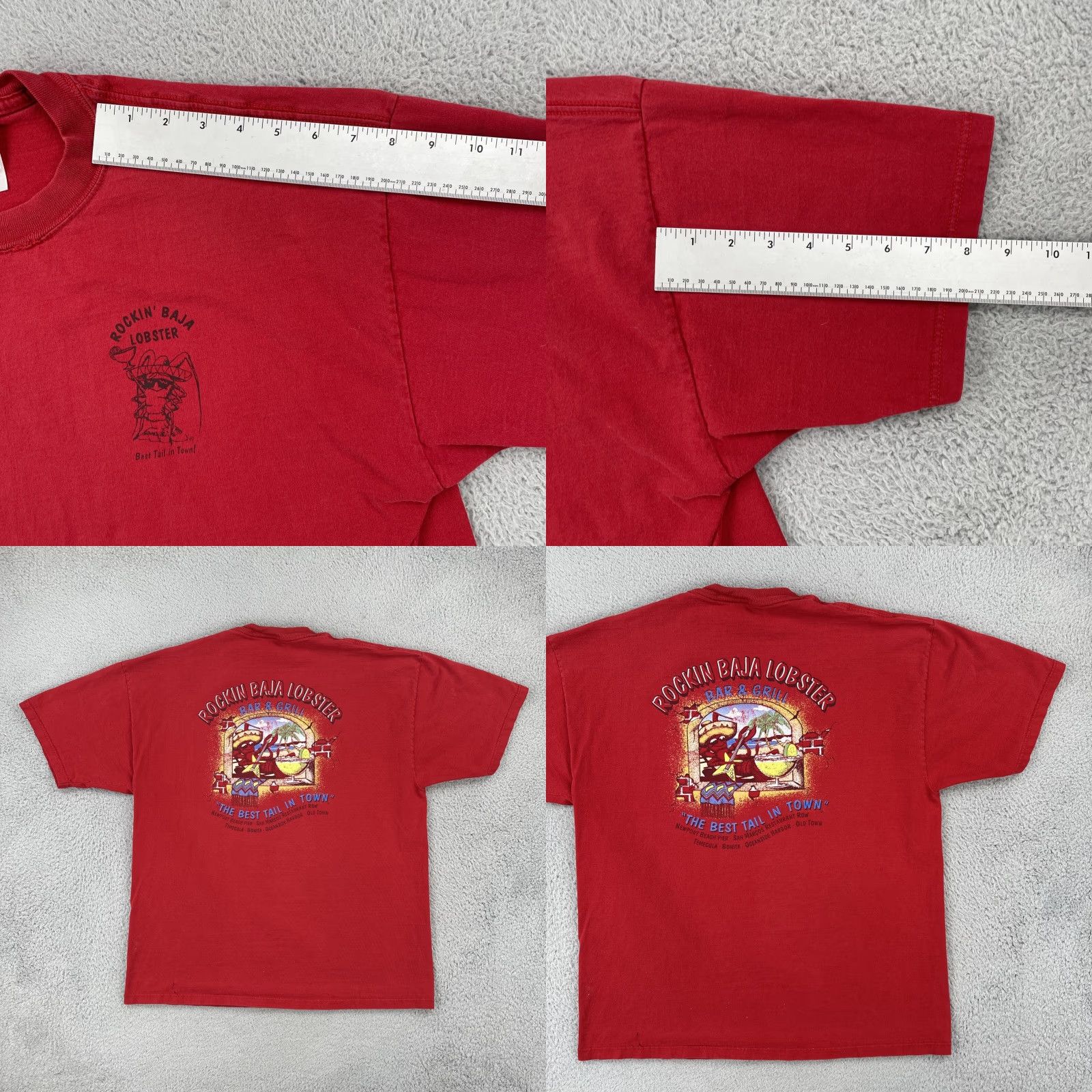 Jerzees VINTAGE Jerzees T-Shirt Red Large Distressed 90s California Rockin Baja Lobster Men’s Short Sleeve Crew Neck Shirt Size US L / EU 52-54 / 3 - 10 Thumbnail