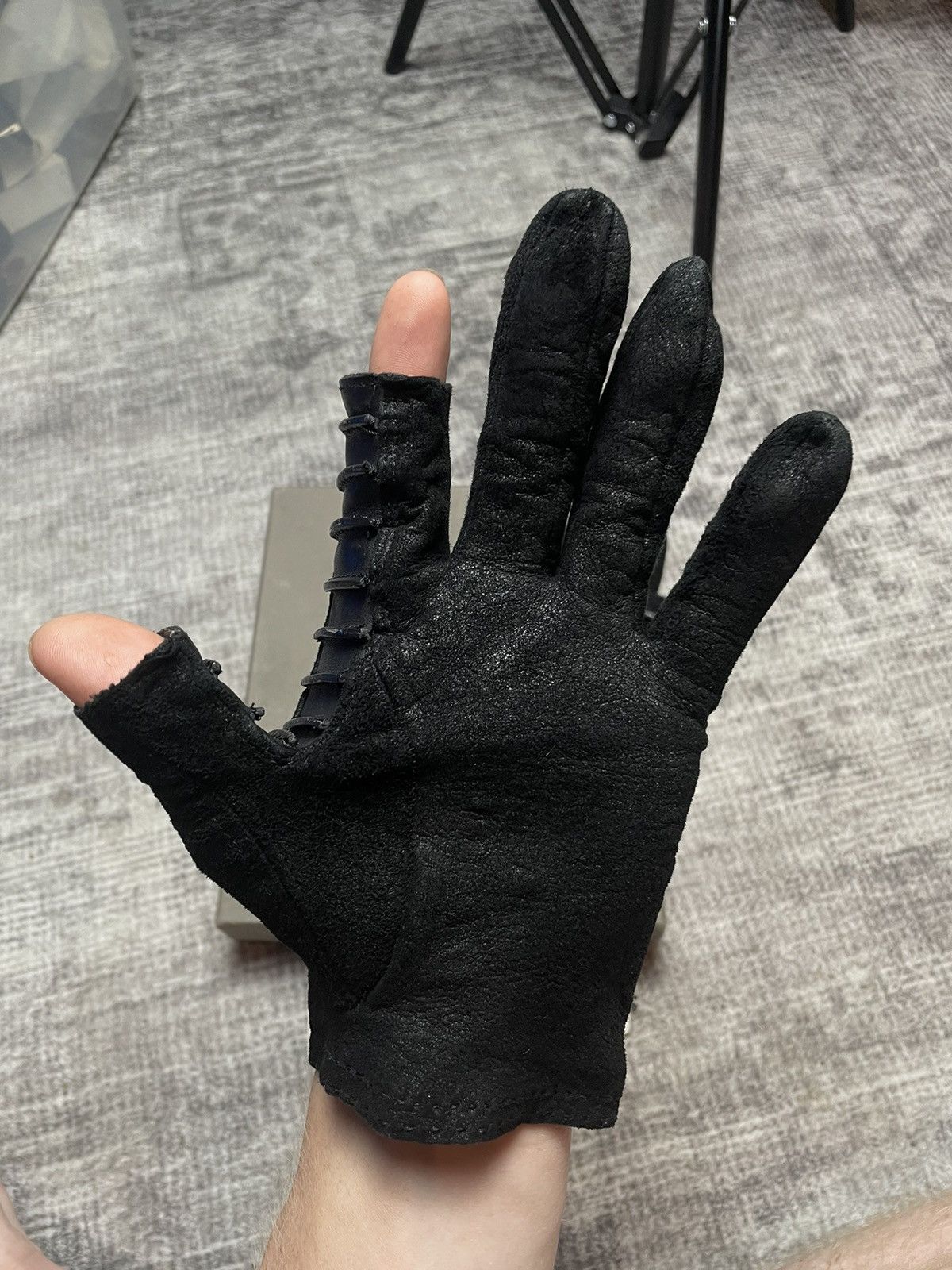 Rick Owens Rick owens Blistered Leather Gloves Size ONE SIZE - 10 Thumbnail