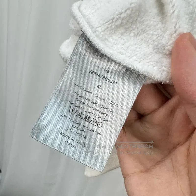 Dior Dior White Cotton Embroidered Logo Hoodie . Size US XL / EU 56 / 4 - 6 Thumbnail