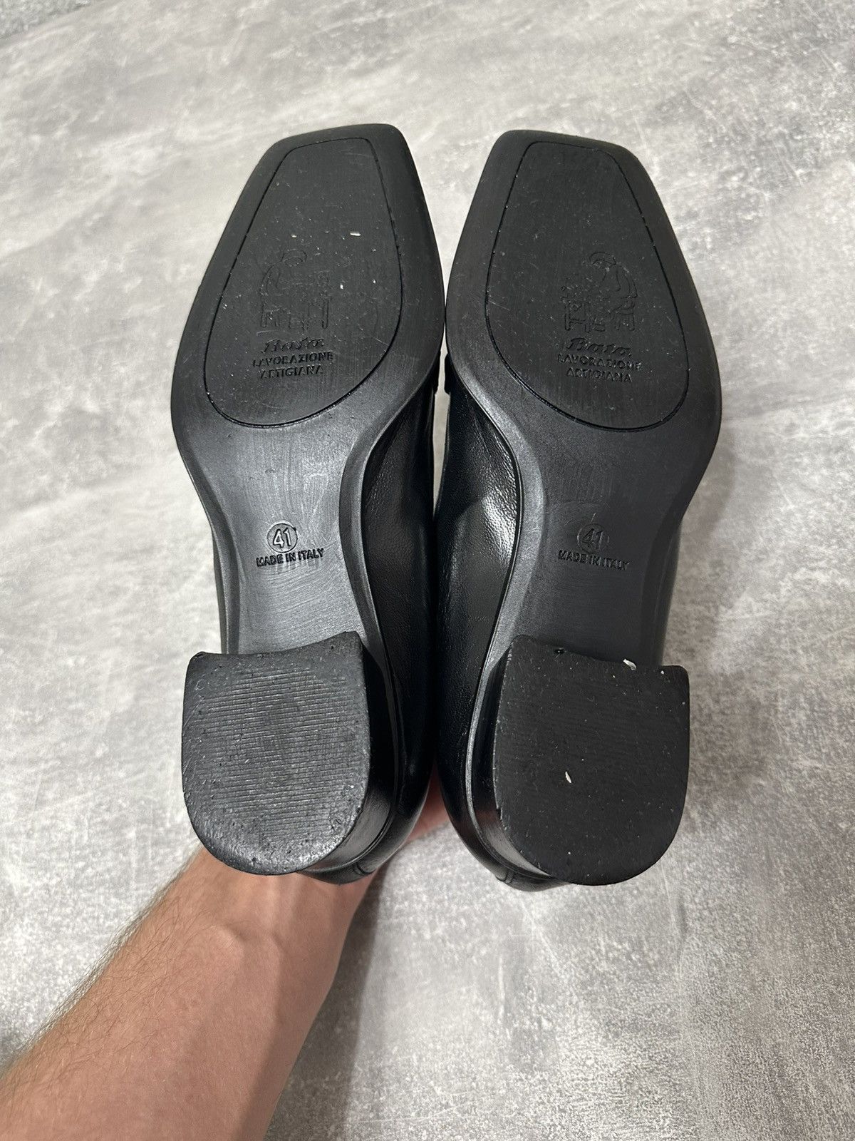 Other Vintage Black Leather Loafers with Tassels – Square Toe Size US 10 / IT 40 - 7 Thumbnail