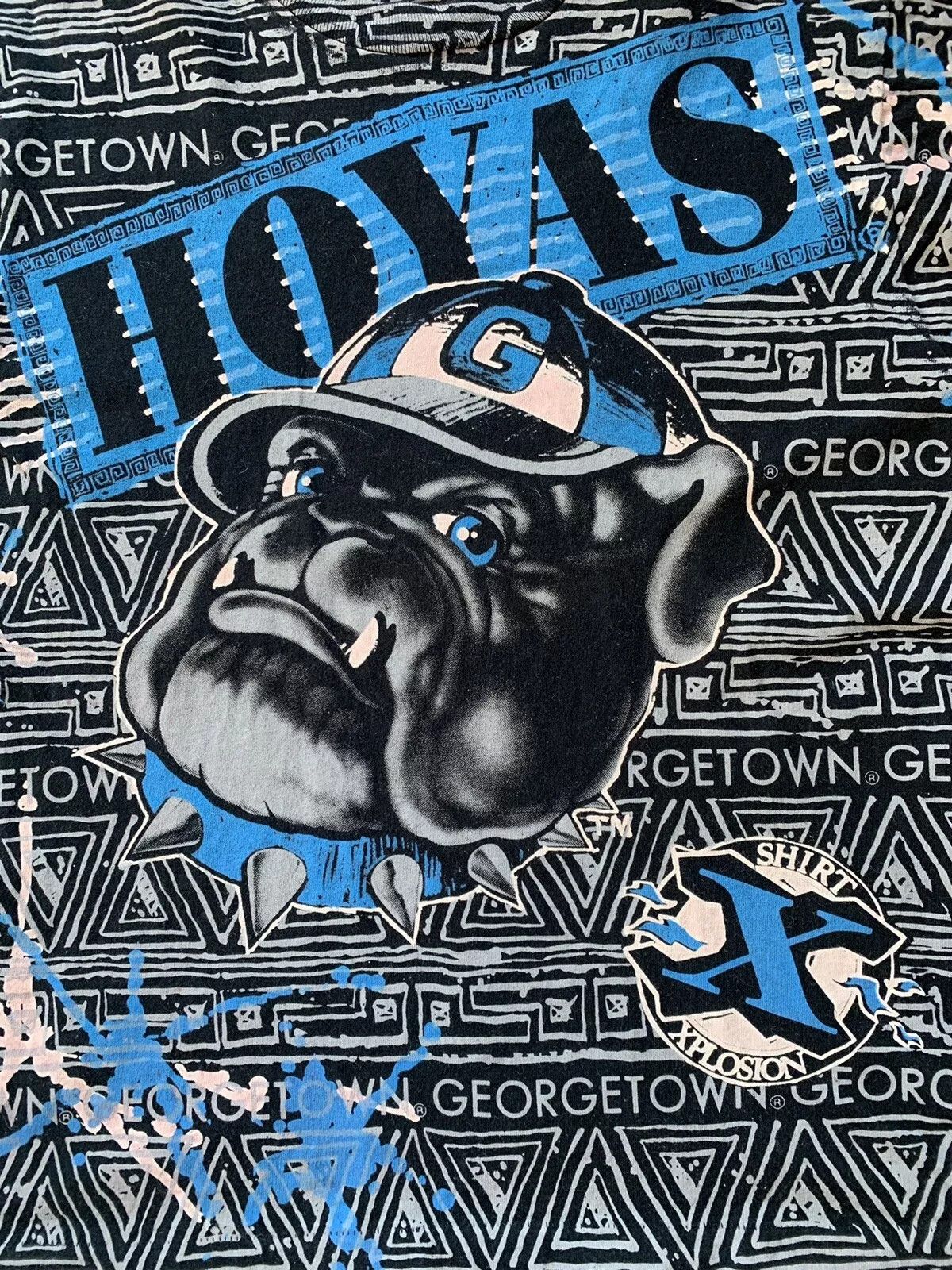 Vintage Vintage 90s Rare Georgetown Hoyas Print T-Shirt Black Large Size US L / EU 52-54 / 3 - 2 Thumbnail