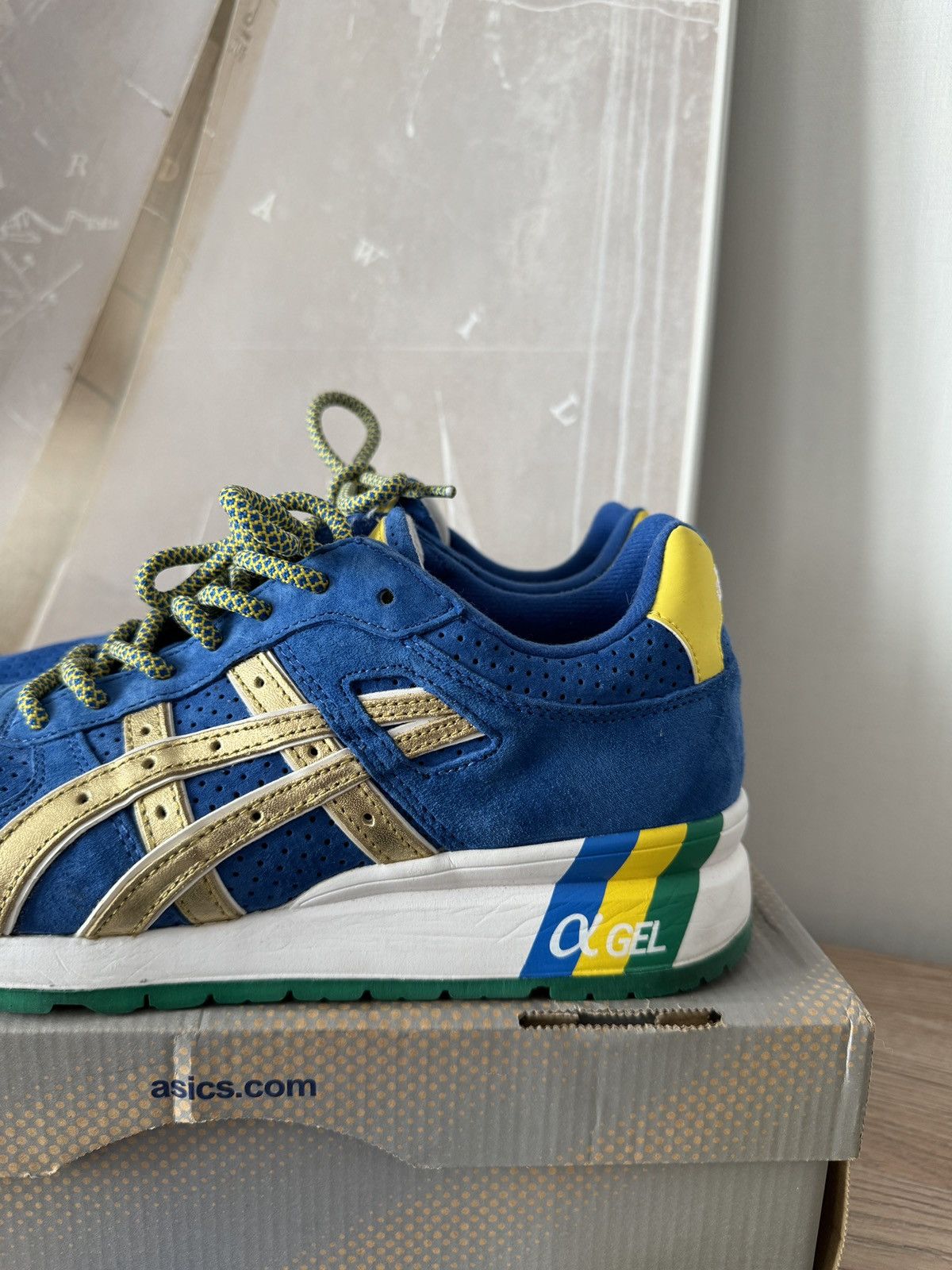 Asics × Ronnie Fieg ASICS x Ronnie Fieg GT-2 KFE Brazil Blue Gold H40JK Size US 8 / EU 41 - 3 Thumbnail