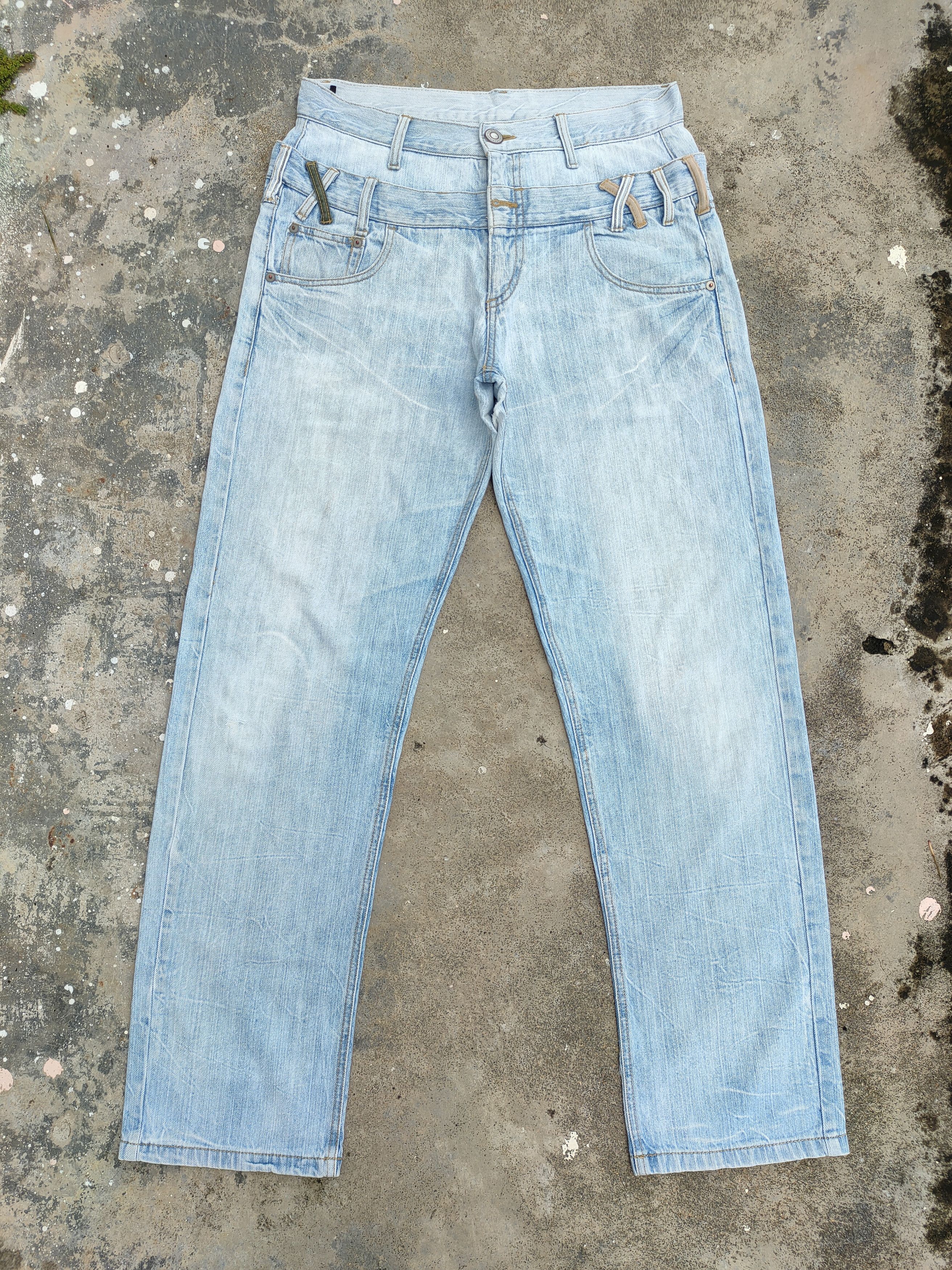 Japanese Brand VINTAGE DOUBLE WAIST JAPAN FADED RIPPED JEANS DENIM PANTS Size US 32 / EU 48 - 2 Thumbnail