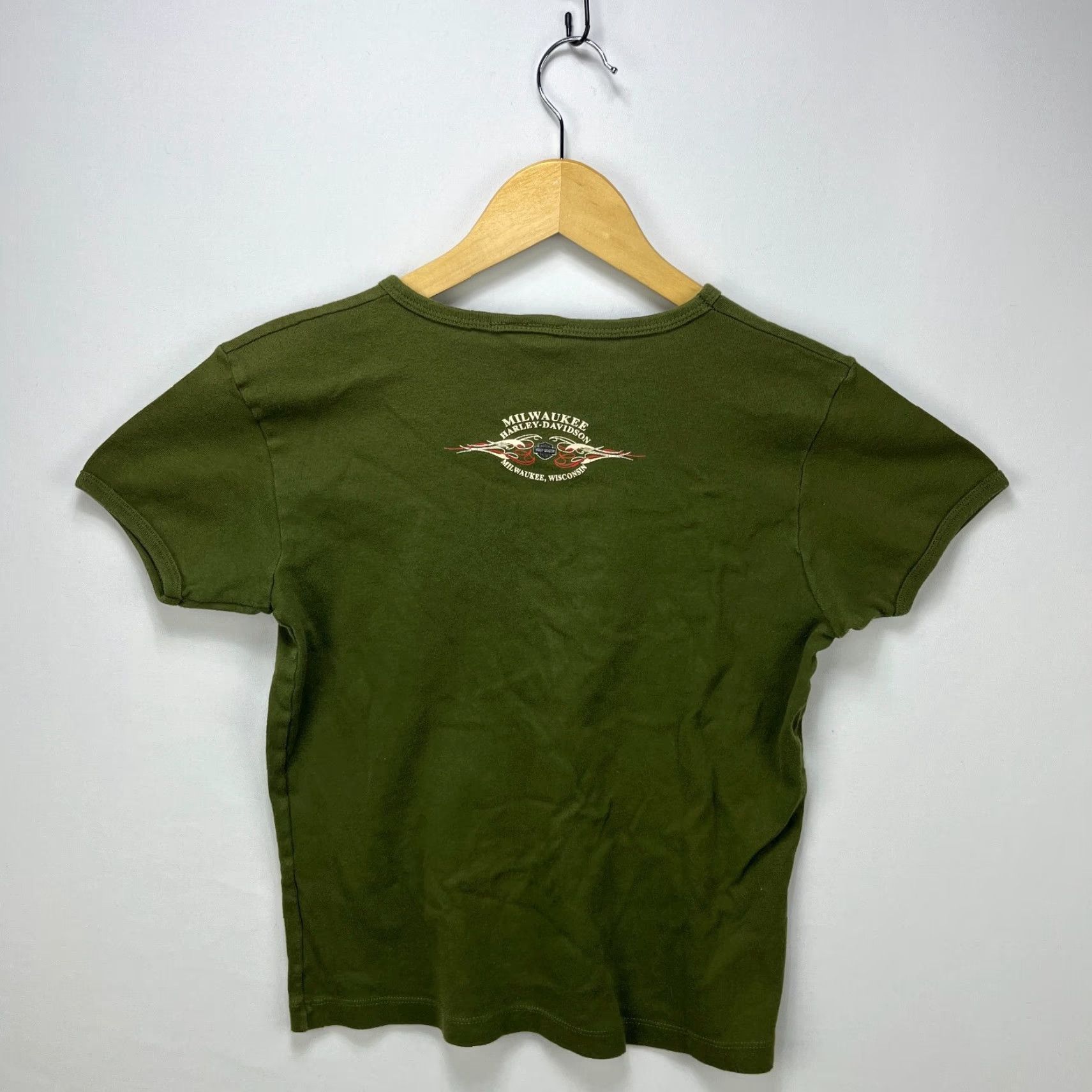 Harley Davidson VINTAGE Harley-Davidson T-Shirt Womens Large Y2K Slim Tight Fit Size L / US 10 / IT 46 - 6 Thumbnail