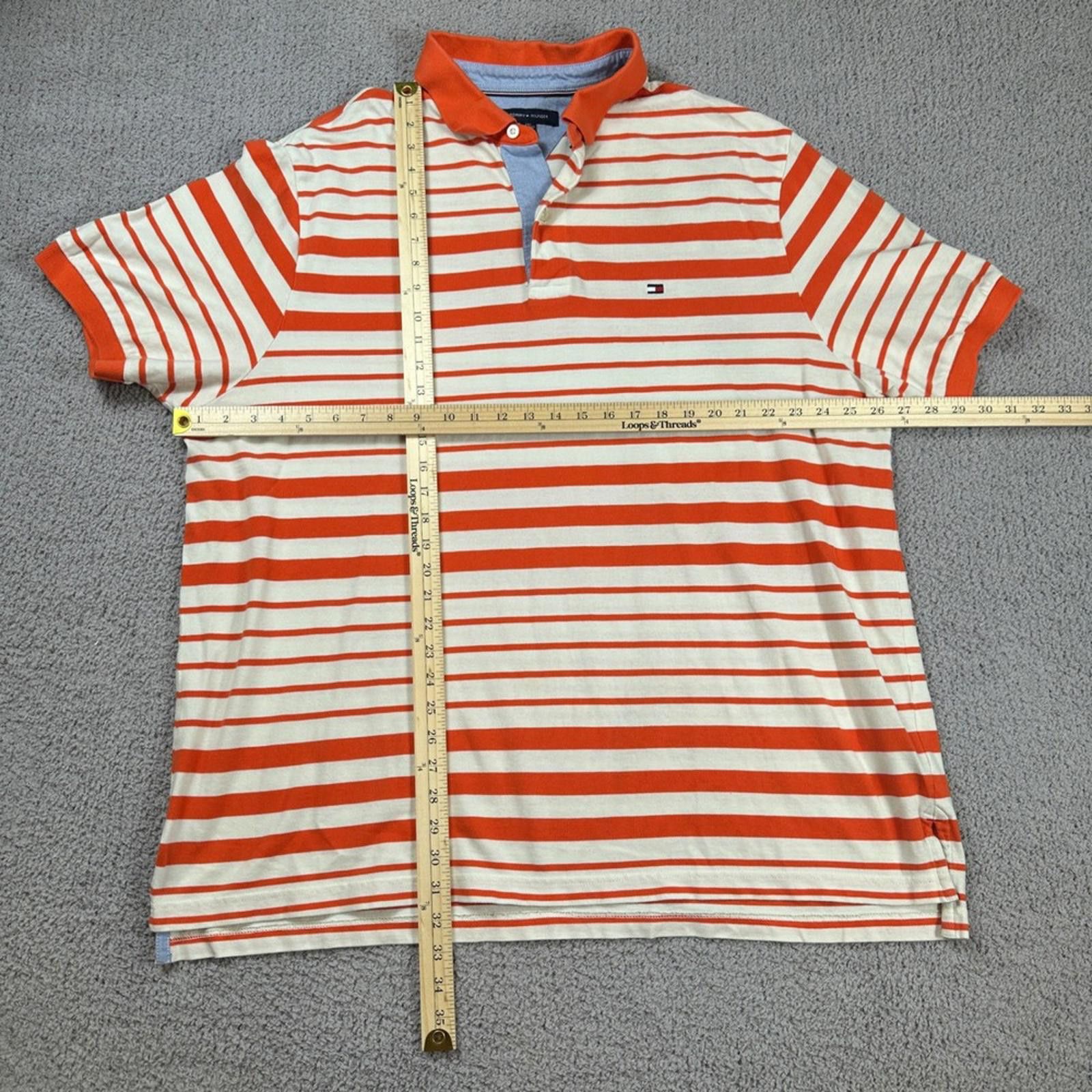 Tommy Hilfiger Tommy Hilfiger Polo Shirt Men's 2XLT Big & Tall Orange White Size US XXL / EU 58 / 5 - 2 Thumbnail