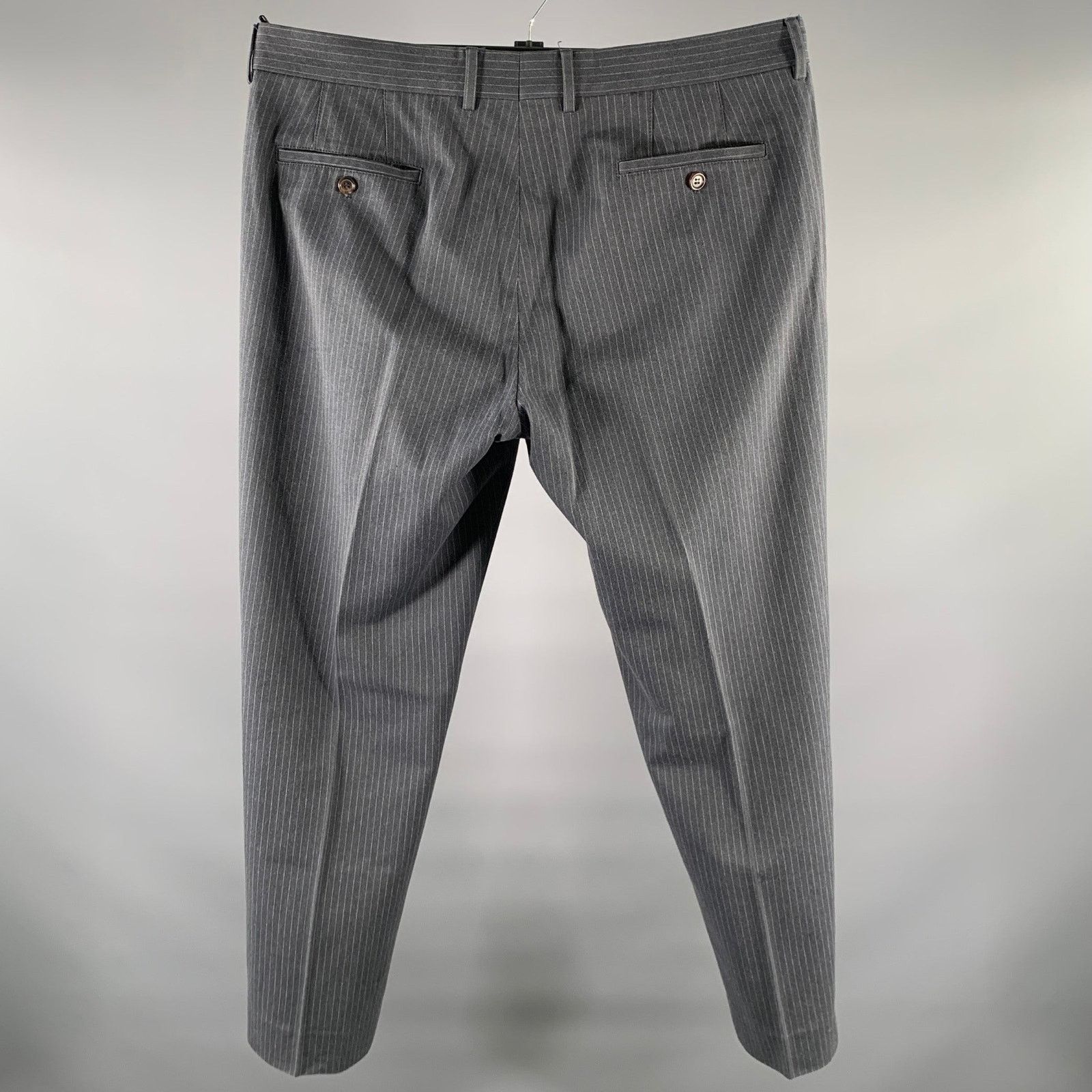 Michael Bastian MICHAEL BASTIAN Size 38 Grey Pinstripe Cotton Dress Pants Size US 38 / EU 54 - 3 Thumbnail