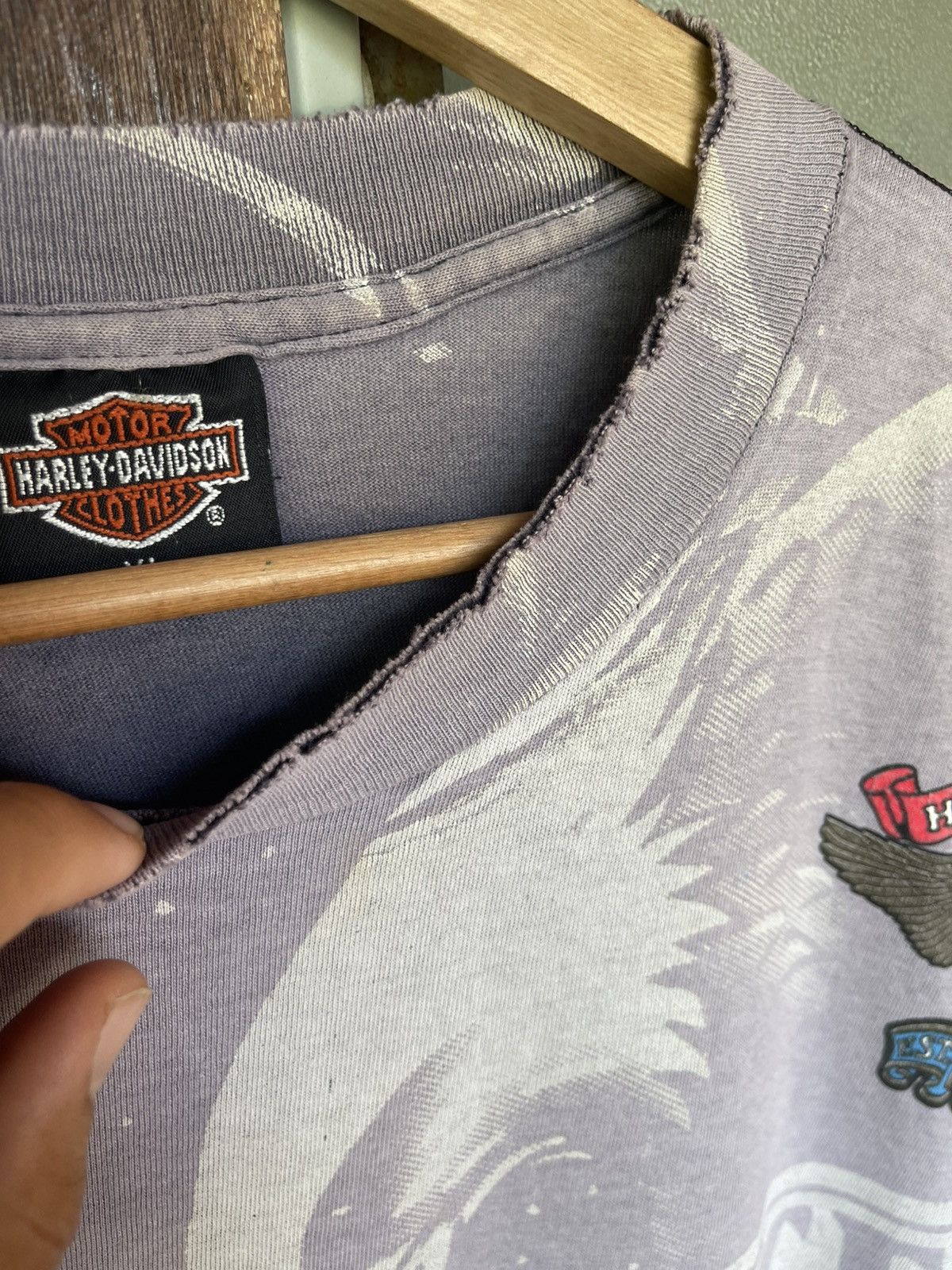 Harley Davidson Thrashed Vintage 1991 Harley Davidson OVP Sun Faded Tee Size US XL / EU 56 / 4 - 3 Thumbnail