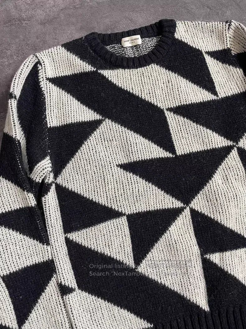 Saint Laurent Paris Saint Laurent Paris Triangle Geometric Pattern Round Neck Size US S / EU 44-46 / 1 - 3 Thumbnail