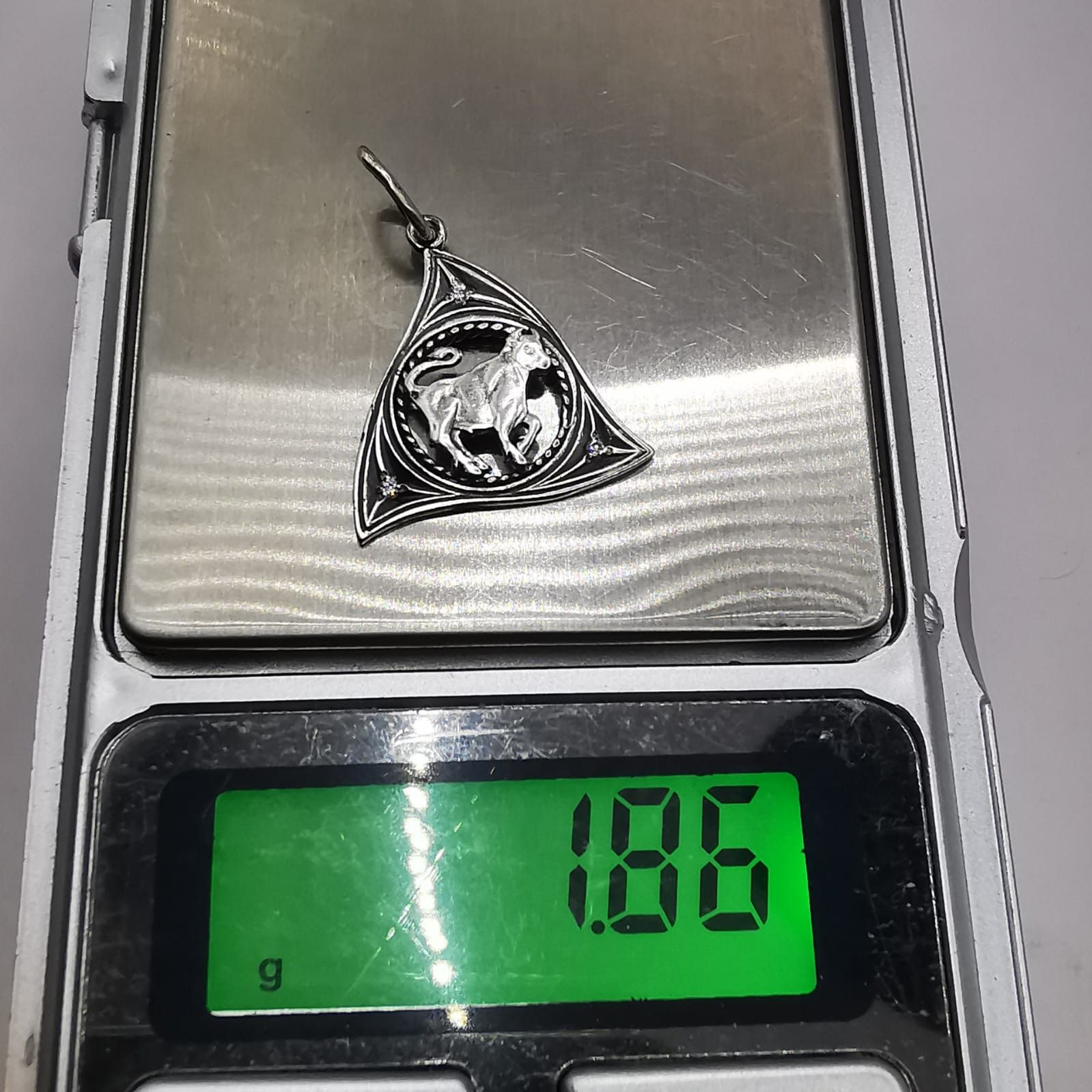 Sterling Silver Vintage Elegant Pendant "Taurus" made of 925 silver 1.86g Size ONE SIZE - 7 Thumbnail