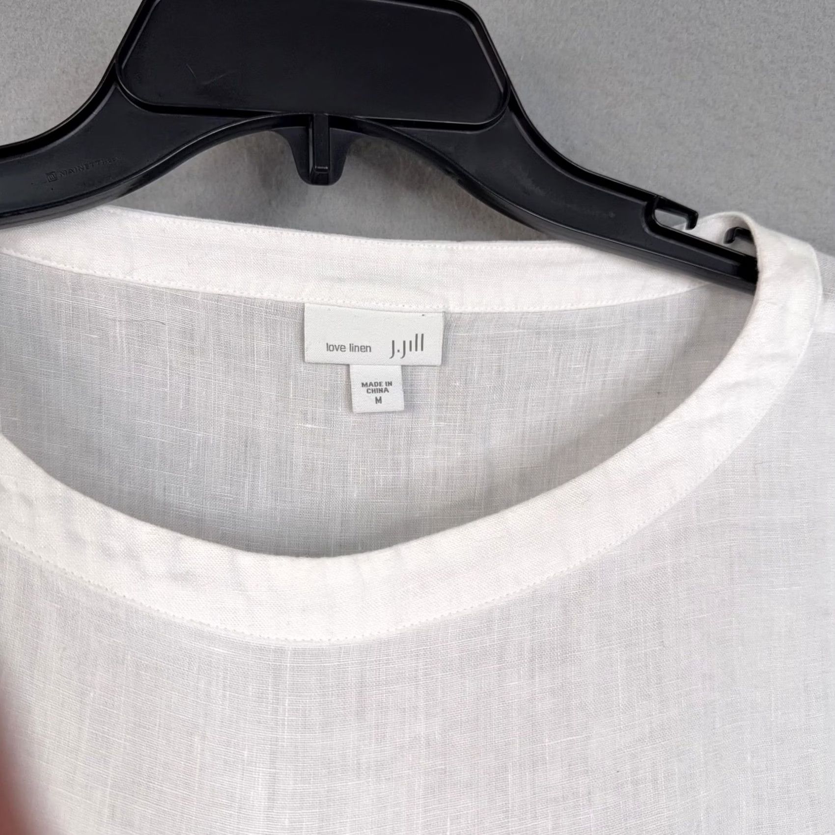 J. Jill J Jill Blouse Womens M White Blue Colorblock Linen Tunic Top Shirt Summer Size M / US 6-8 / IT 42-44 - 3 Thumbnail