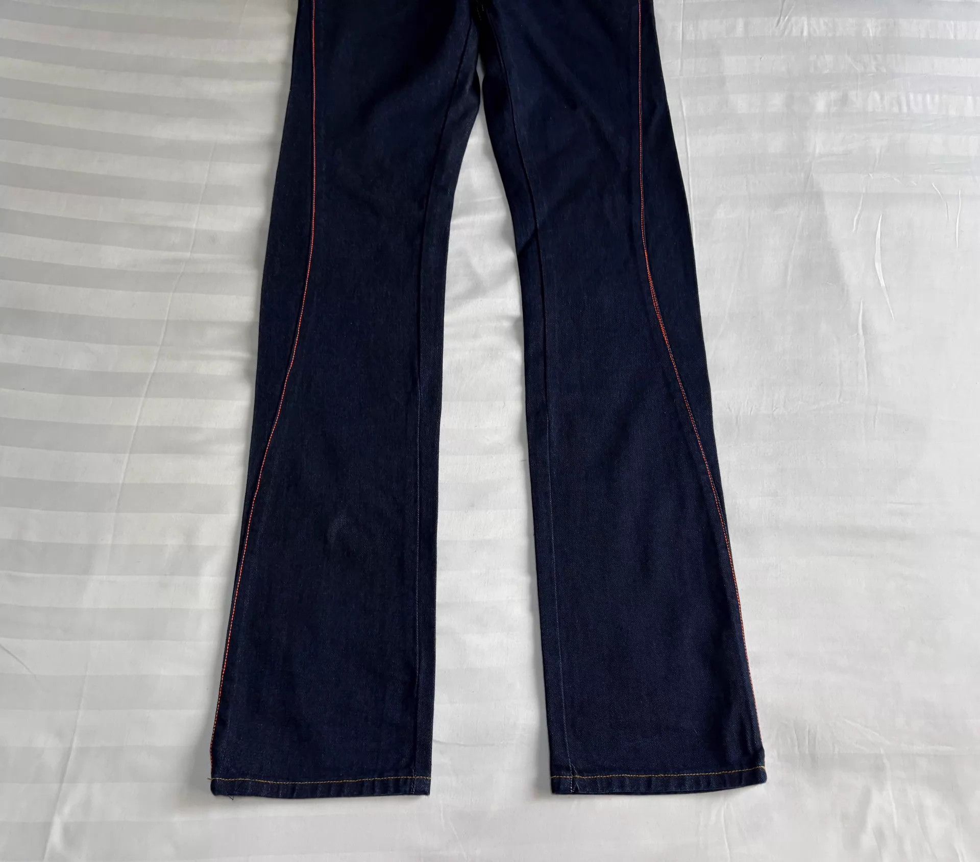 Walter Van Beirendonck W&LT Vintage Raw Denim Jeans: Topstitch Lightning Slim Size US 31 - 4 Thumbnail