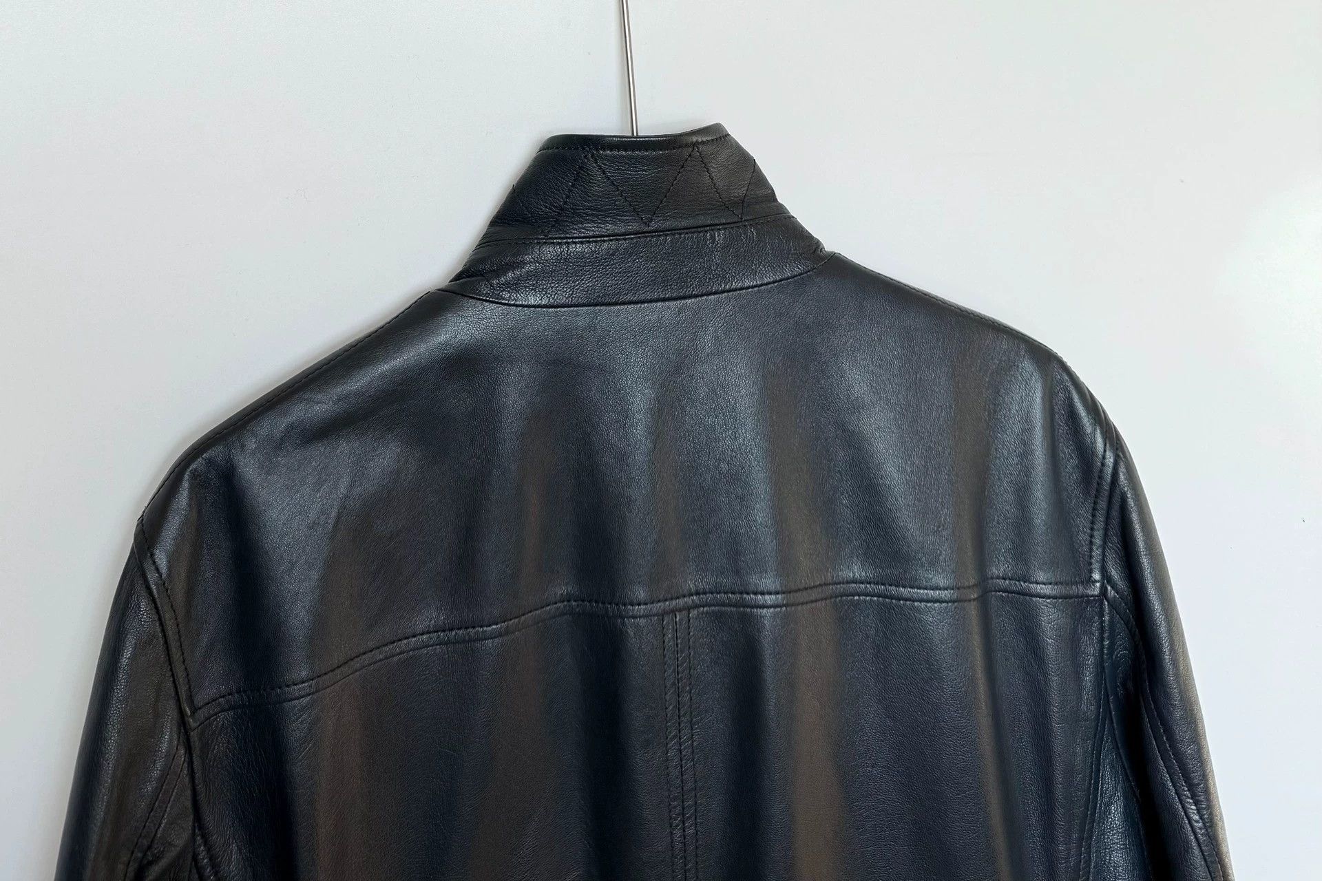 Giorgio Armani Giorgio Armani Midnight Blue Lambskin Leather Blazer 52 Size 52S - 6 Thumbnail