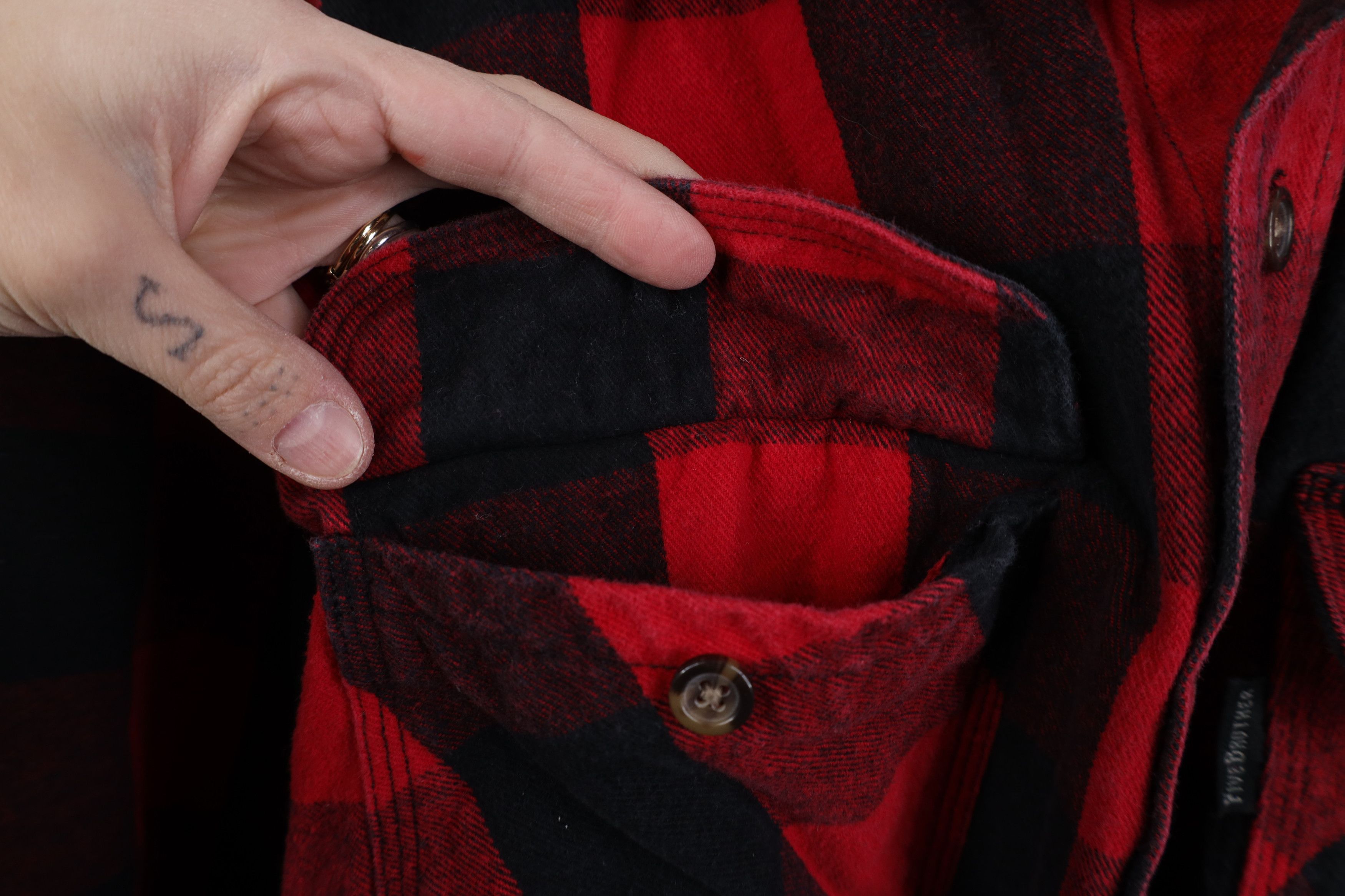 FiveBrother Vintage 90s Five Brother Flannel Button Shirt Red Plaid Size US XXL / EU 58 / 5 - 7 Thumbnail
