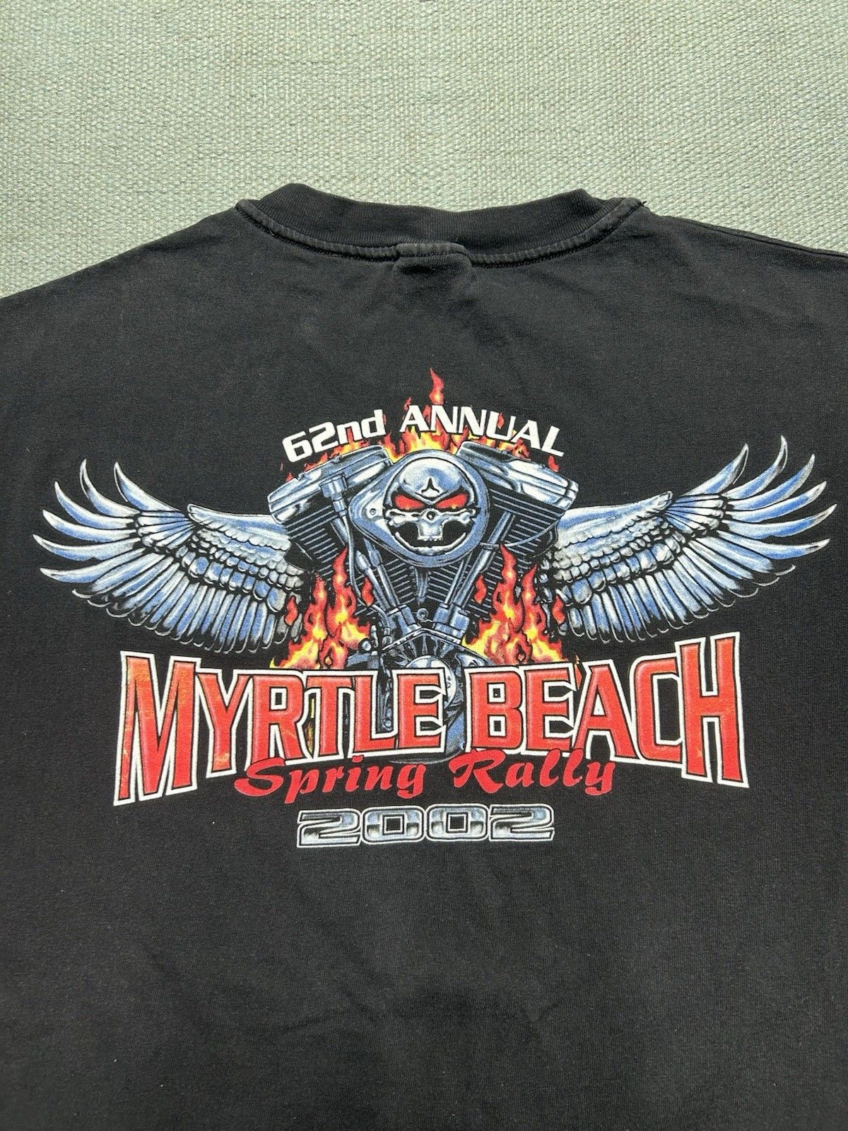 Vintage t shirt Myrtle beach bike rally Harley motorc flames skull L Size US L / EU 52-54 / 3 - 2 Thumbnail