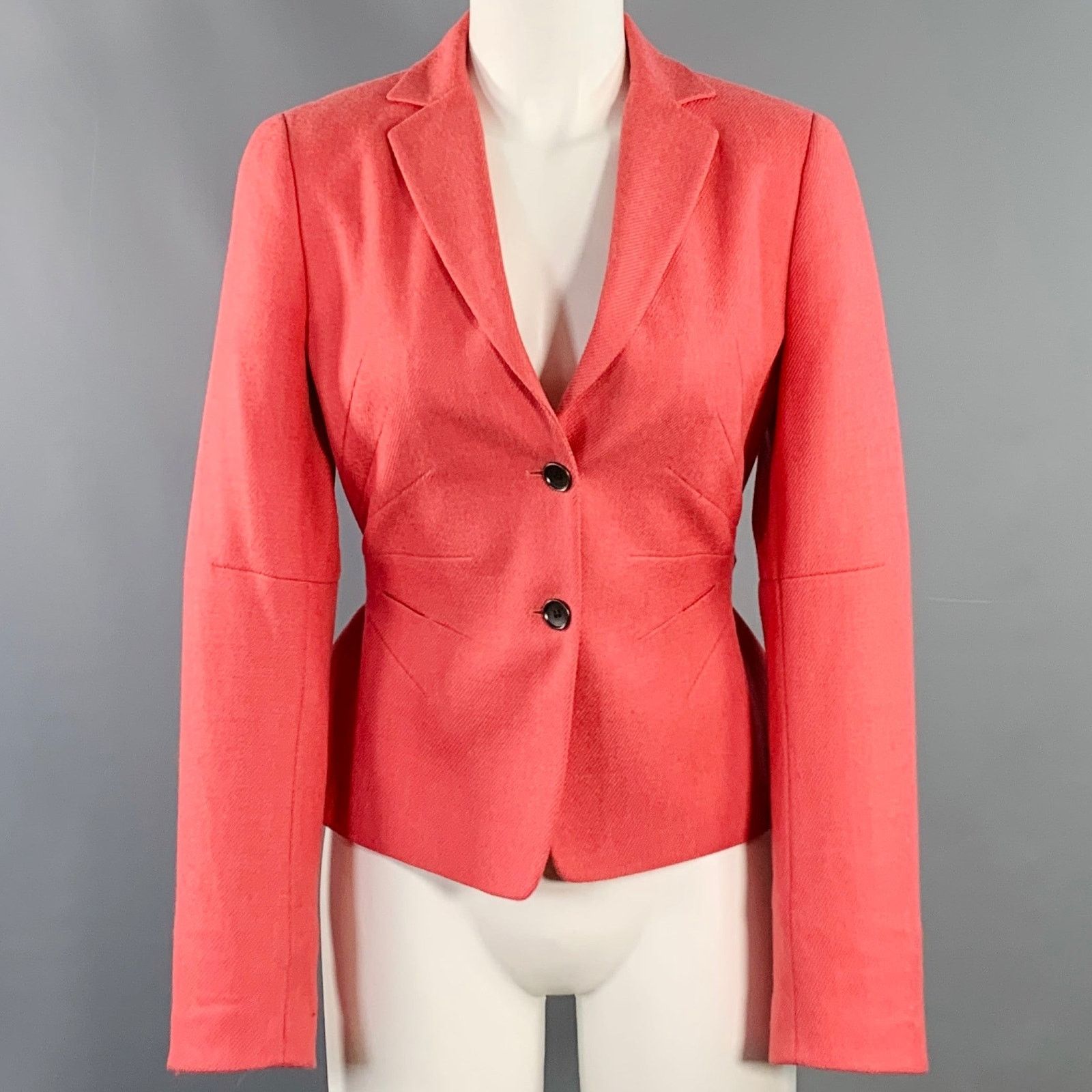 Akris AKRIS PUNTO Pink Wool Cashmere Twill Cinched Jacket Blazer Size M / US 6-8 / IT 42-44 - 1 Thumbnail
