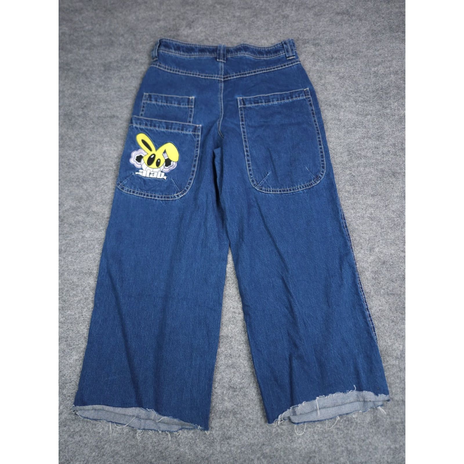 Vintage VINTAGE A.LAB Baggy Jeans Men 32 x 29 Blue Wide Leg Rave Y2K Embroider RAW HEM Jeans Mens 90s Streetwear Cyberpunk Punk Rock Hip Hop Skater City USA Size US 32 / EU 48 - 2 Thumbnail
