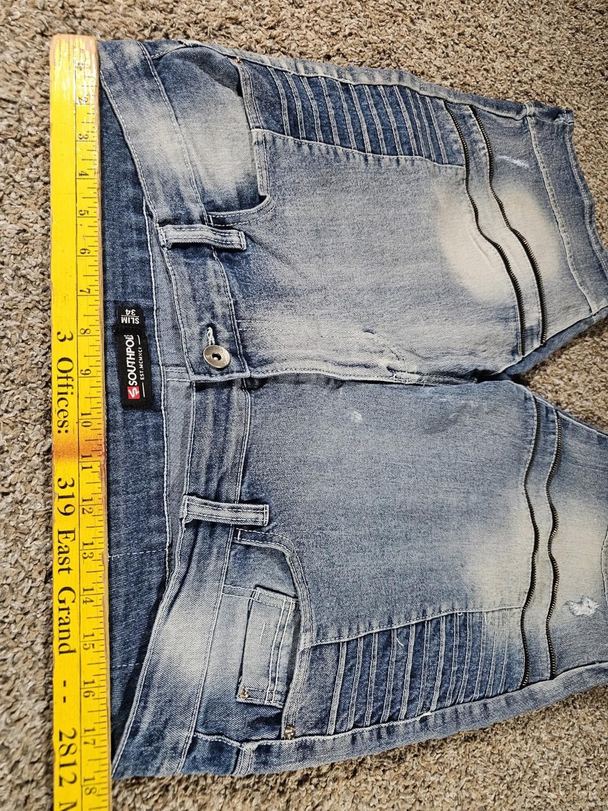 Southpole Southpole Slim 34 Jean Zipper Shorts Size US 34 / EU 50 - 4 Thumbnail