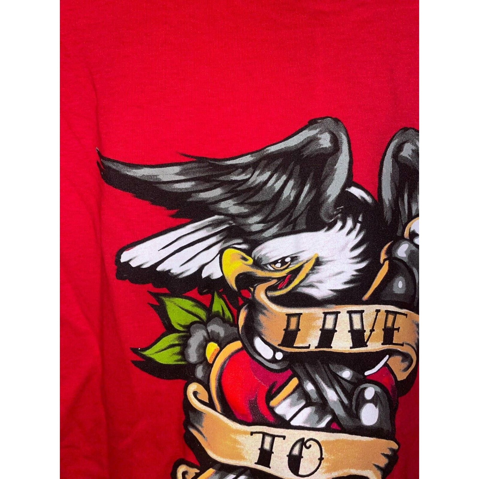 Delta Vintage Live To Ride Shirt Motorcycle Bike Red Tee Large Y2K Size US L / EU 52-54 / 3 - 2 Thumbnail