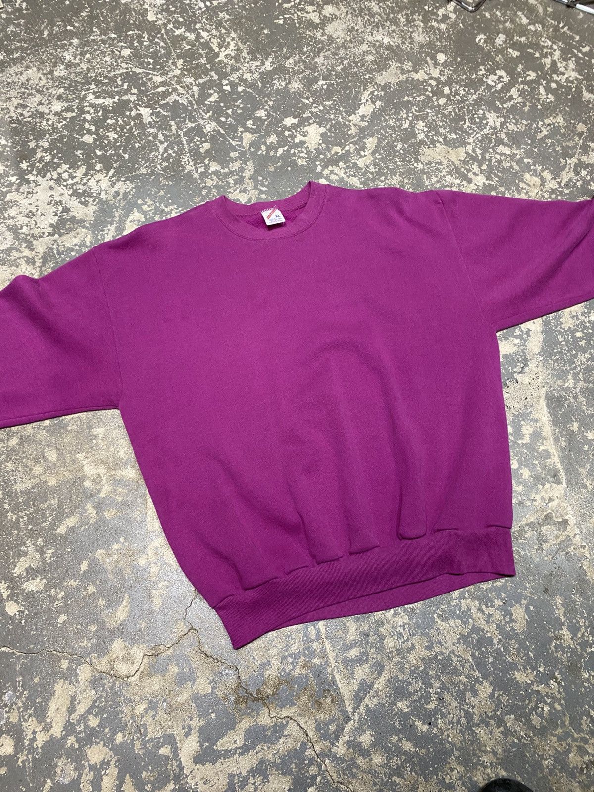 Vintage Vintage Purple Jerzees Blank Pullover Crewneck Sweatshirt Size US XL / EU 56 / 4 - 5 Thumbnail