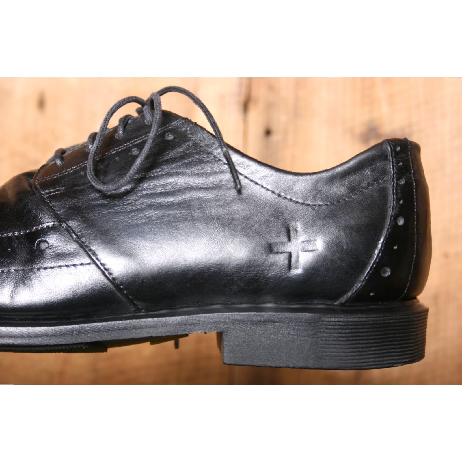 Dr. Martens VINTAGE DR. MARTENS Nappa Black Leather Wingtip Brogues UK 9 US 10 Mens Oxford Lace Up Square Toe Leather Shoe 1C59 Size US 9 / EU 42 - 7 Thumbnail