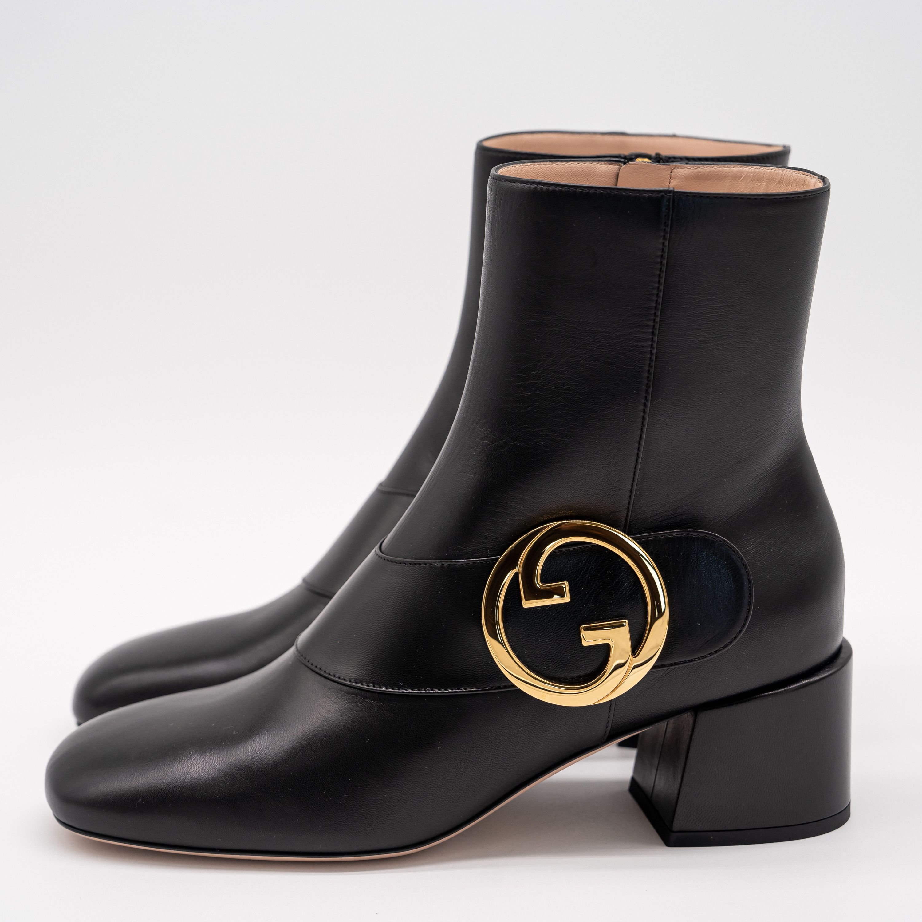 Gucci 41G 11 US Gucci GG Blondie Black Leather Ankle Boots Gold Size US 11 / IT 41 - 4 Thumbnail